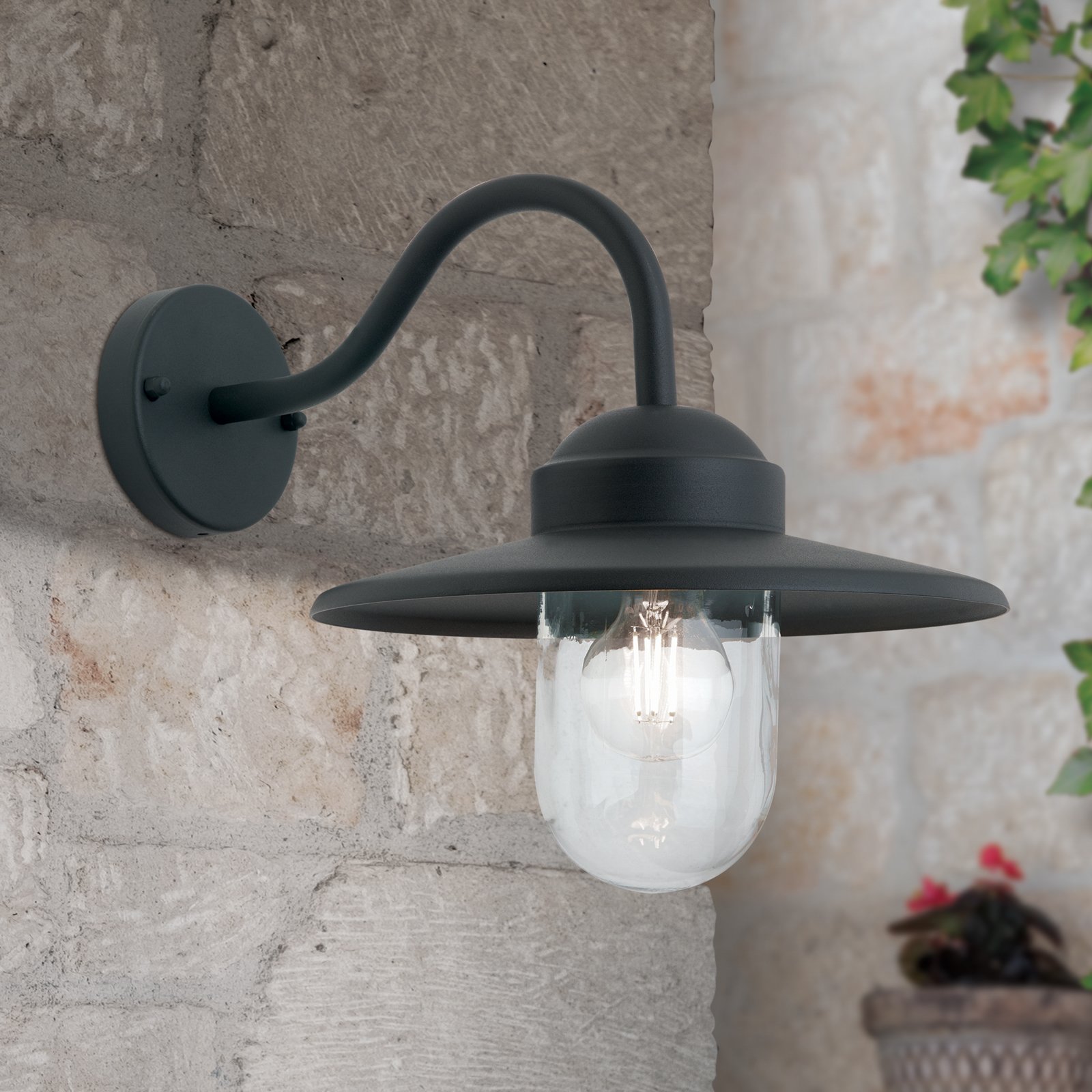 Edward outdoor wall light vintage style anthracite