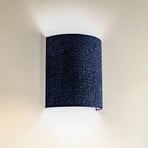 Bouclé wall light made of fabric, dark blue