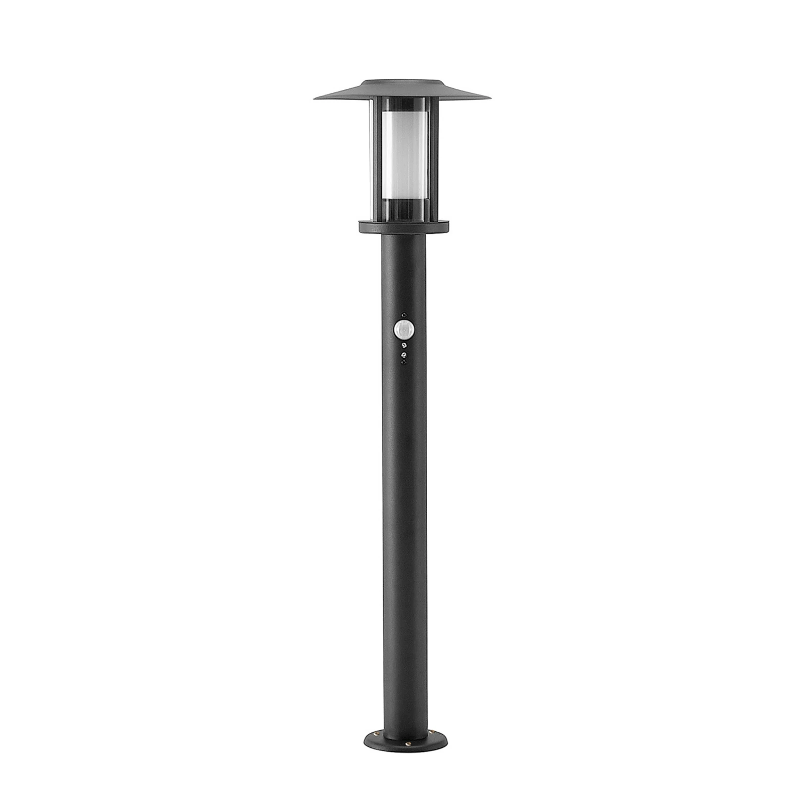 Φωτιστικό τοίχου Lindby Gregory LED, 76cm, αισθητήρας, σκούρο γκρι, IP44