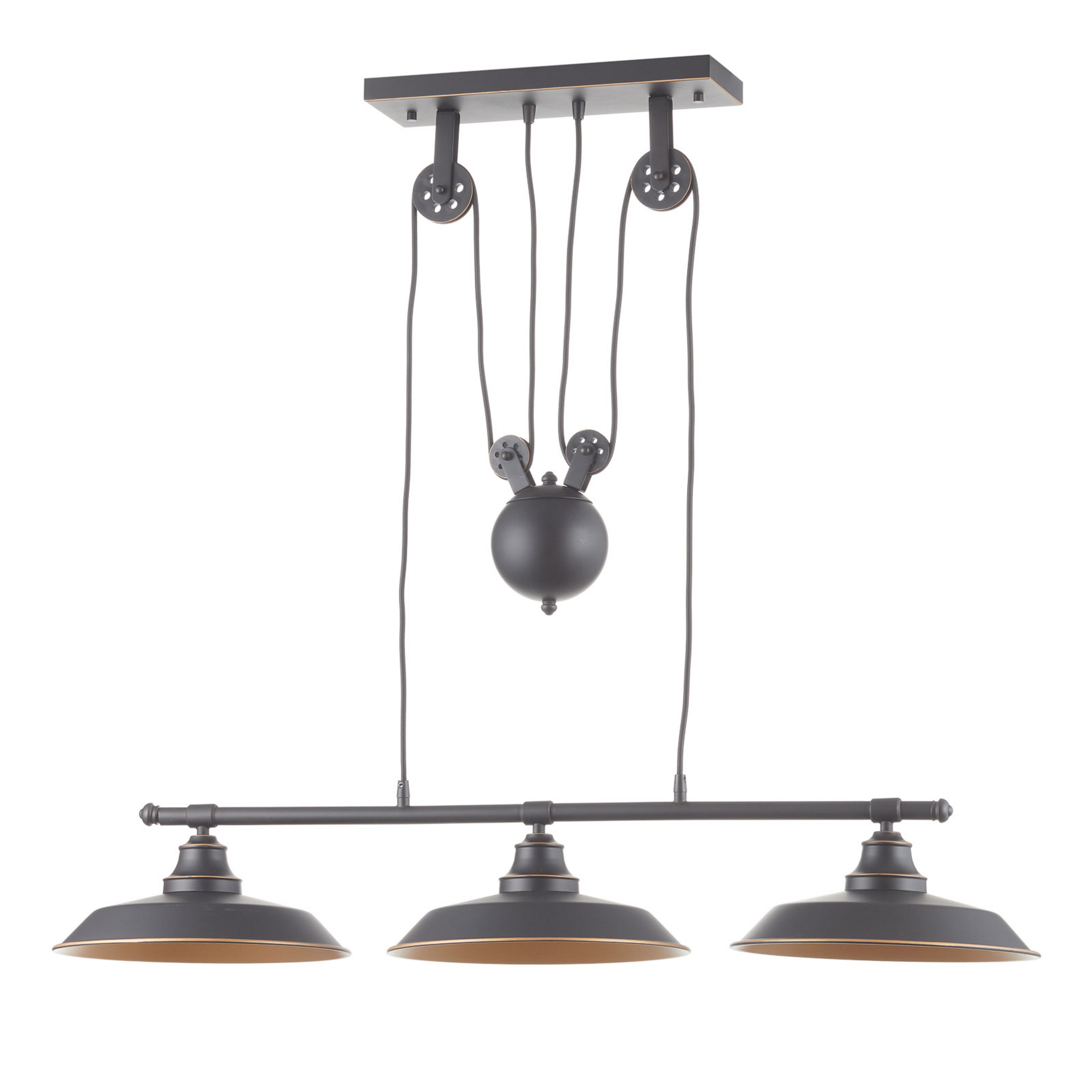 Lampă suspendată Iron Hill, negru, 3 becuri, E27 - Westinghouse