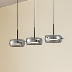 Lucande LED-Hängeleuchte Martis, schwarz, 3-flg., step-dim