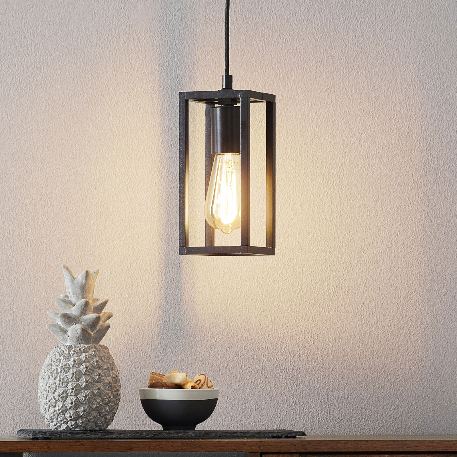 Moretti Luce Lampă suspendată Cubic³ 3393 negru - Camera de zi / sufragerie - modern - Metal