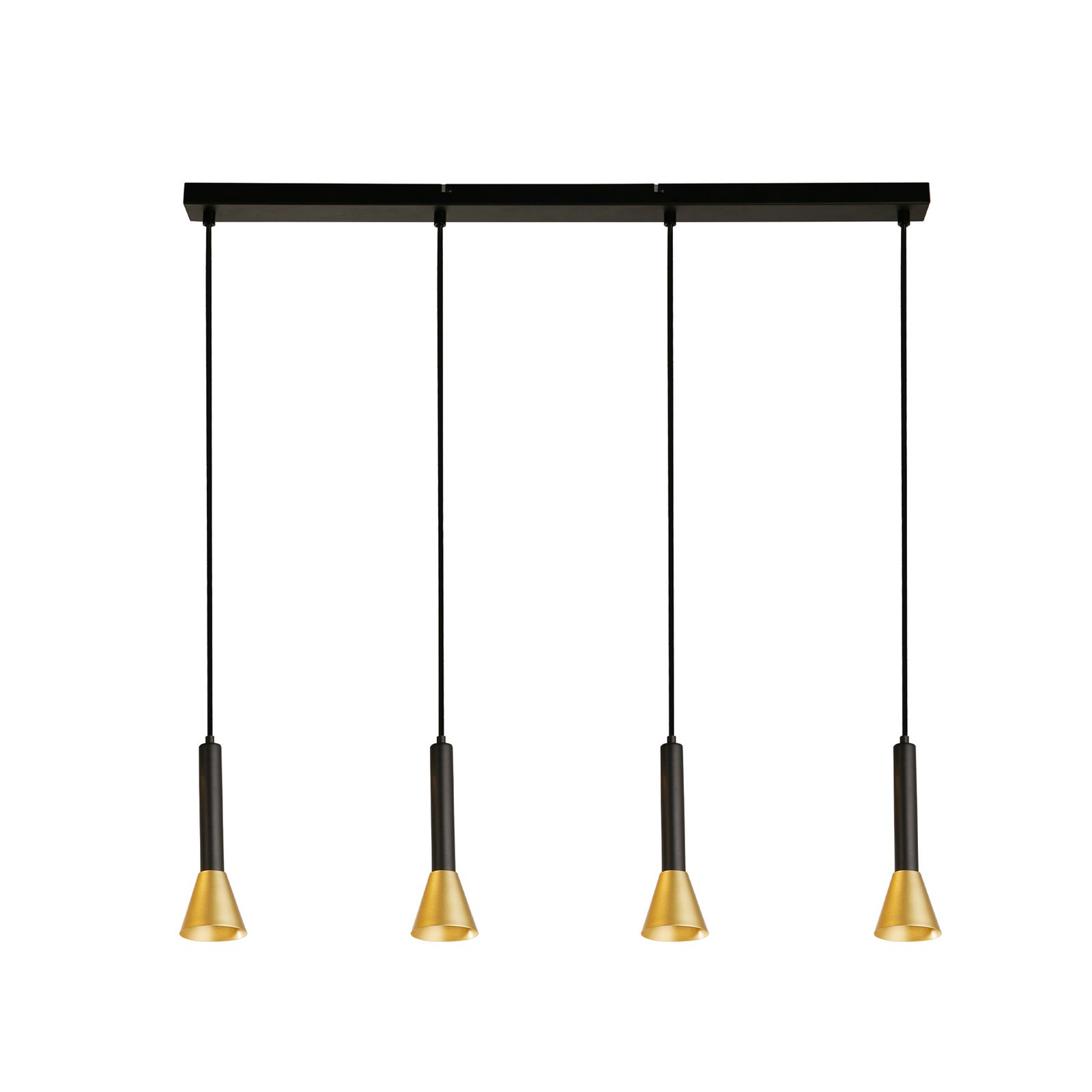 Hängeleuchte Signal, Länge 84 cm, schwarz/goldfarben, Metall