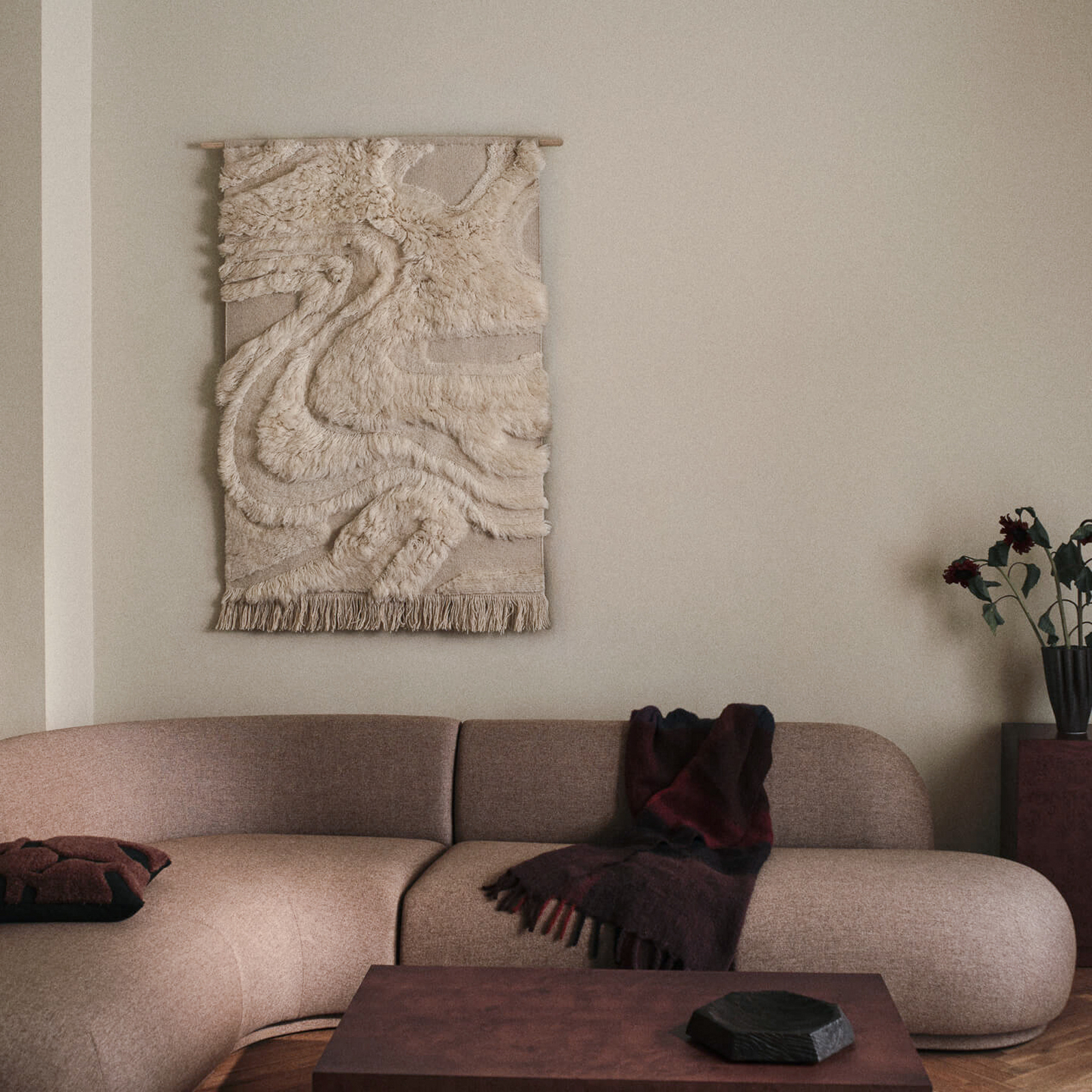 Rime Wandteppich, altweiß, 145 x 110 cm, Wolle - ferm LIVING