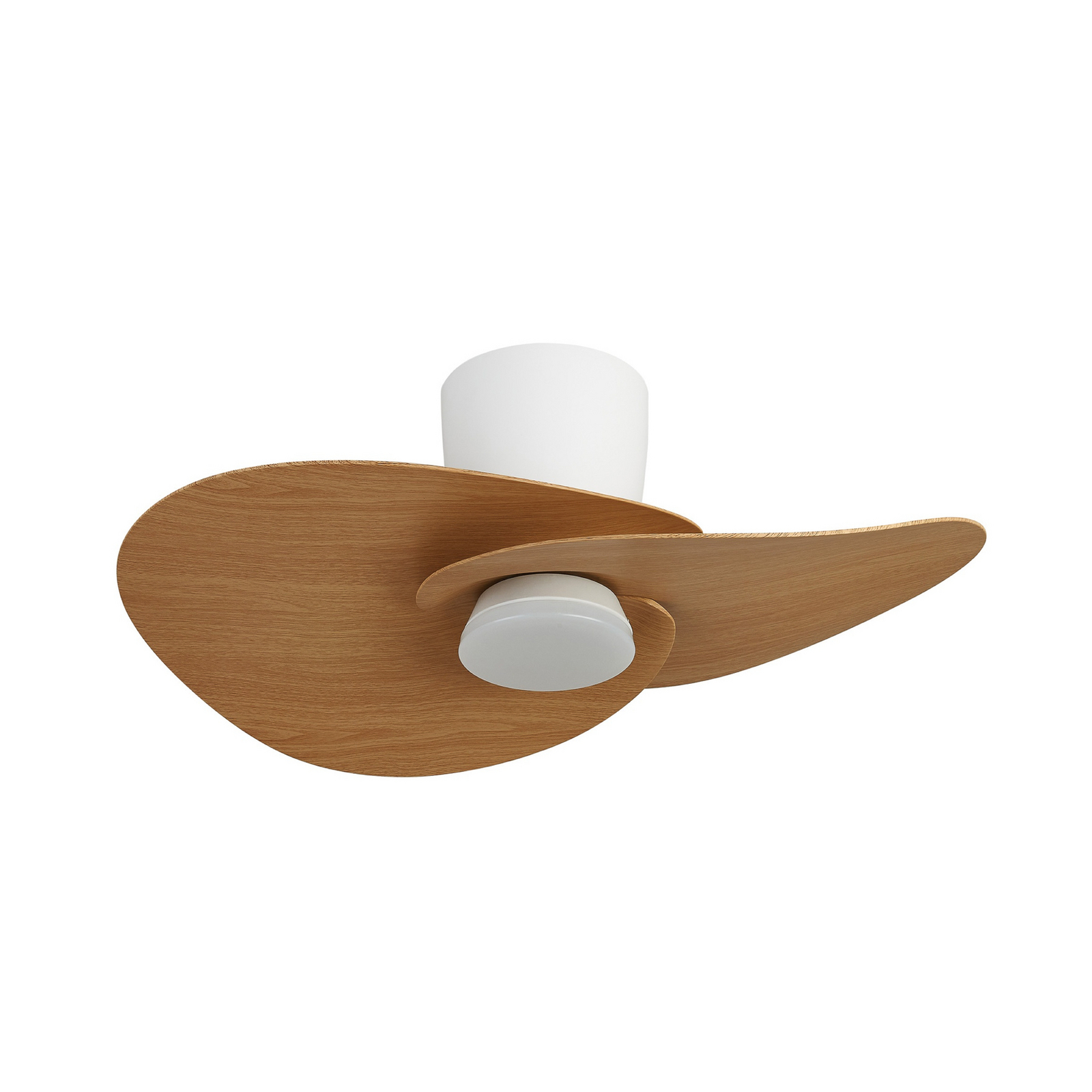 LED-Deckenventilator Nenufar, weiß/holz, DC, leise, CCT