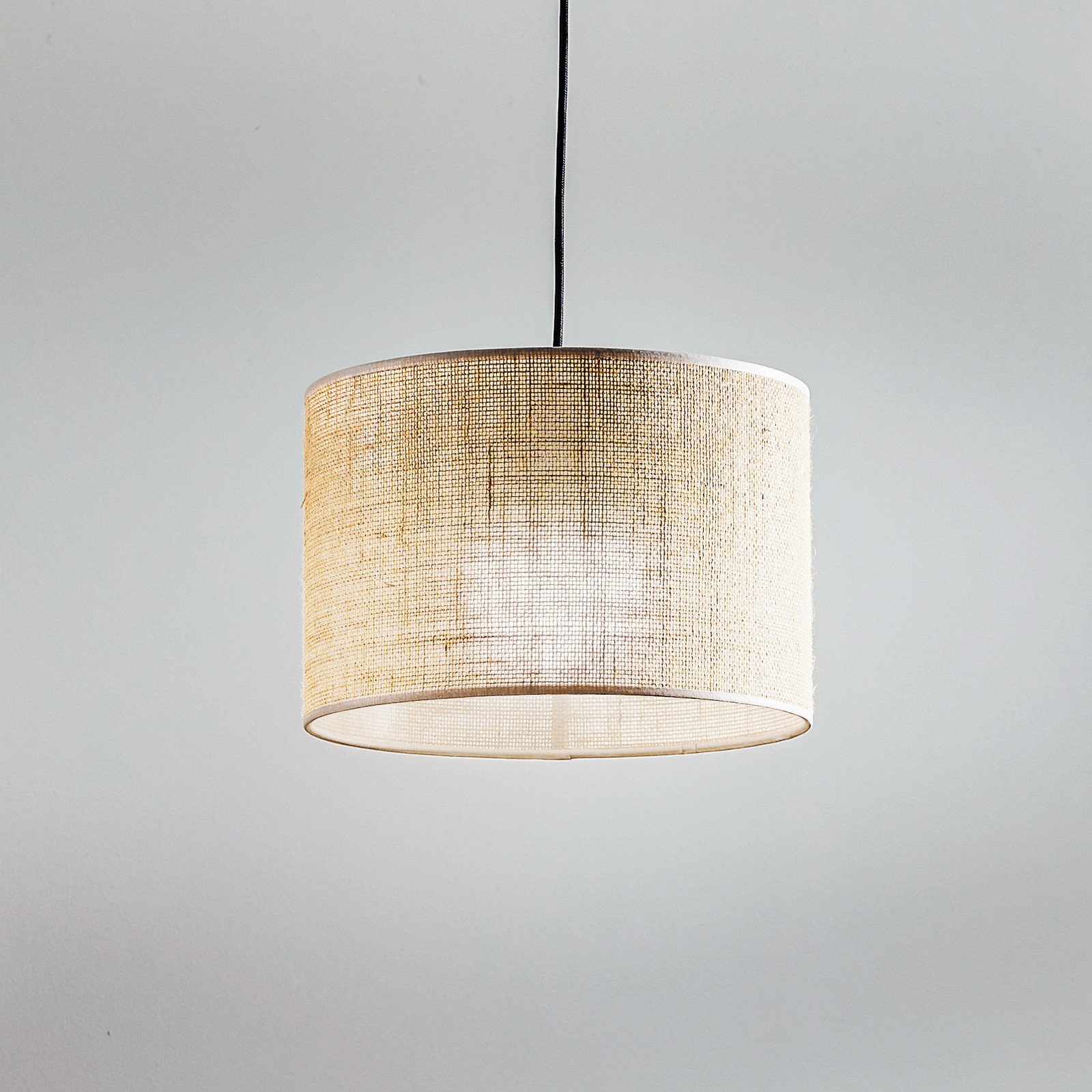TK Lighting Lampă suspendată Juta 1 bec Ø 30 cm - Camera de zi / sufragerie - maro negru - Țesătură / Textil