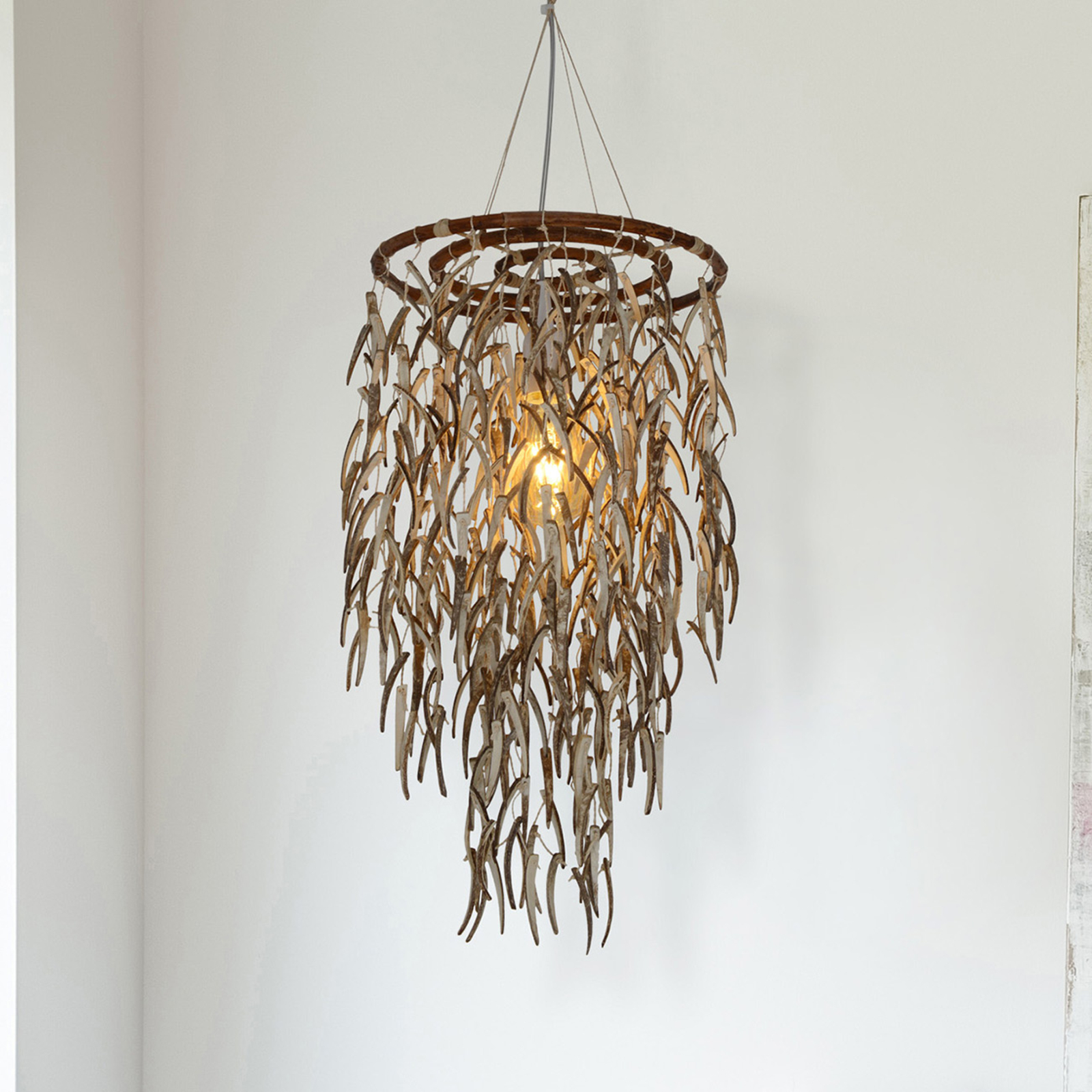 Näve Coconut hanging light, natural materials, 50 cm, for Living / Dining Room, coconut, rattan, E27, 60 W, energy efficiency: A++, H: 50 cm