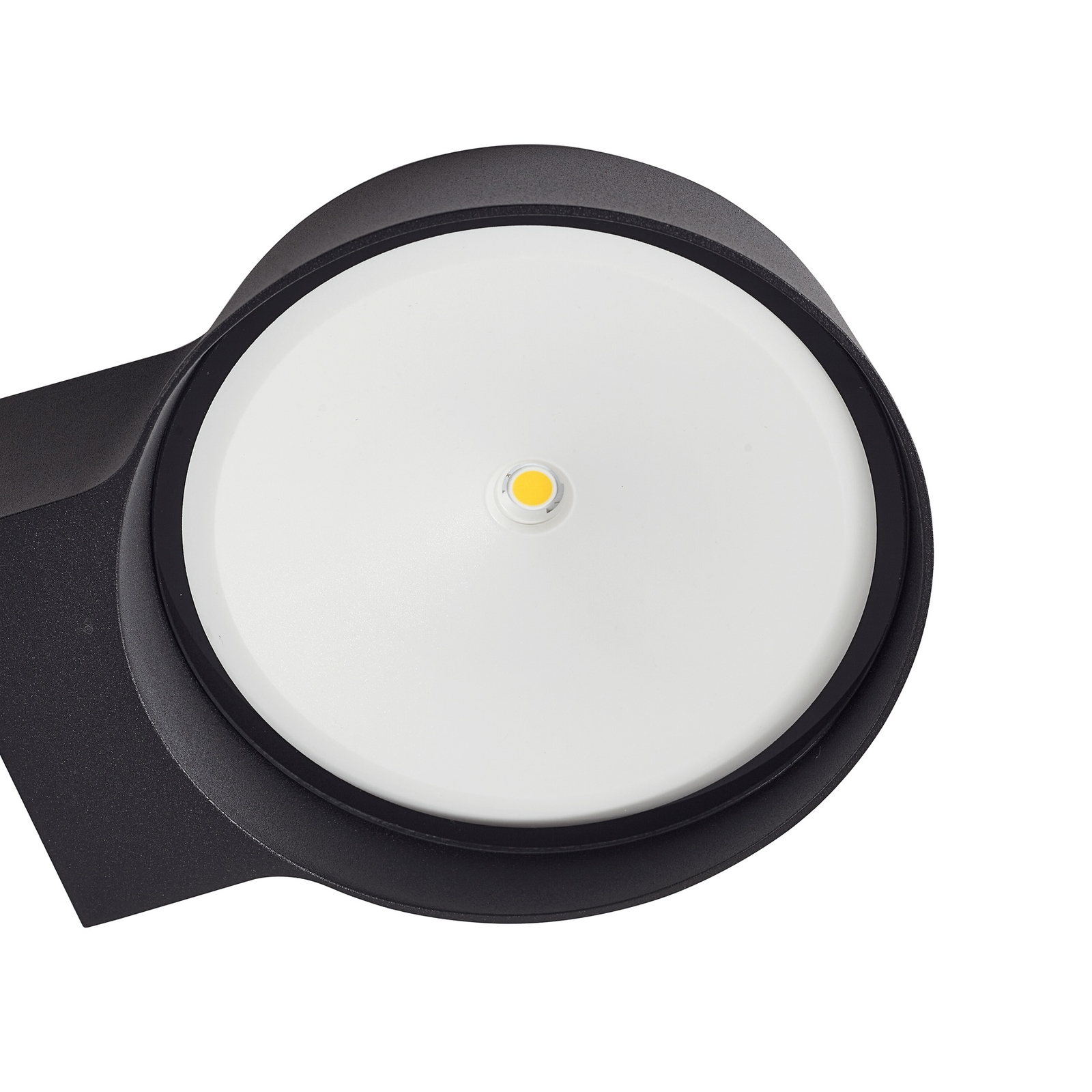 Lindby LED outdoor wall light Jesiba, grey, aluminium, Ø 16.2 cm