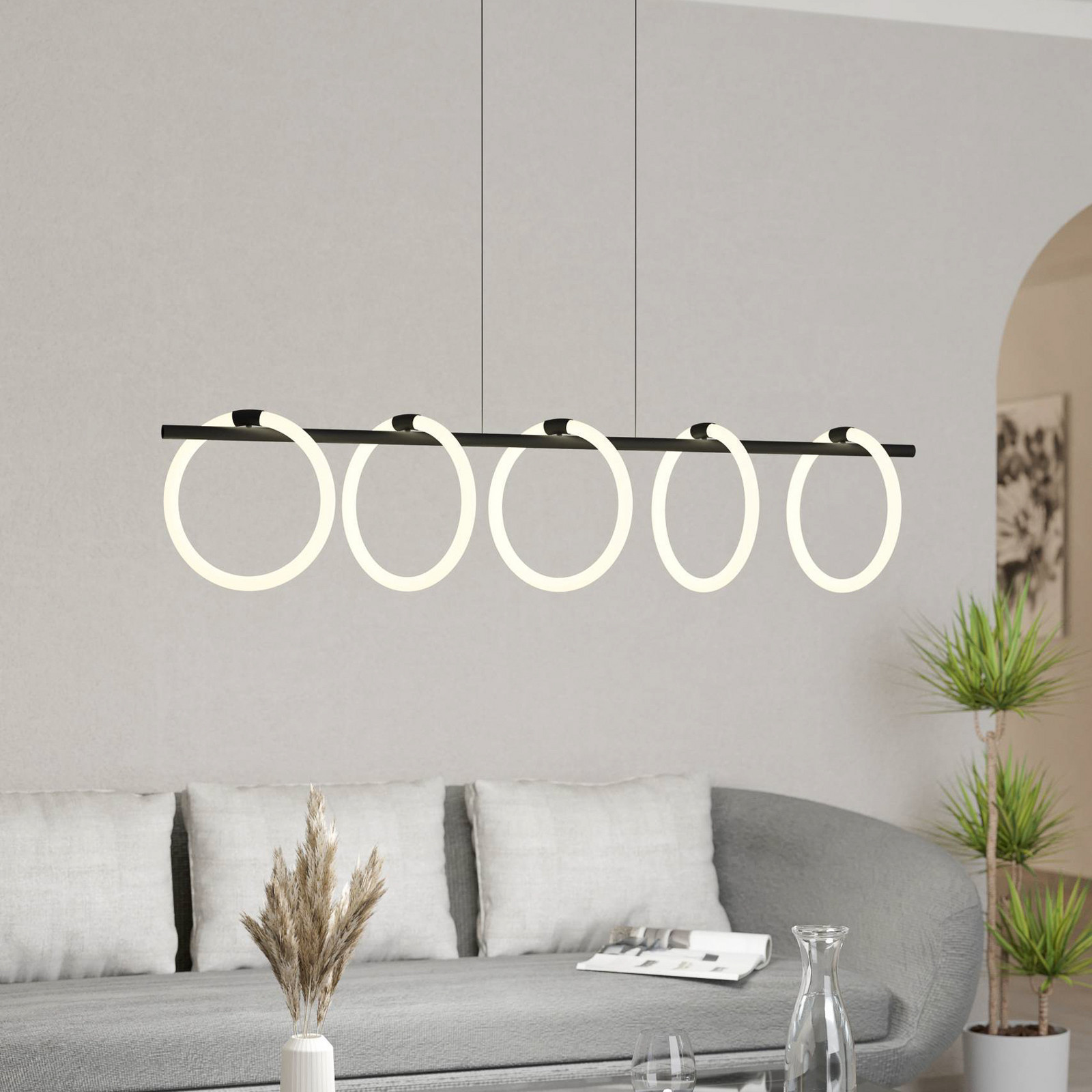 EGLO Caranacoa lampă suspendată LED 5 becuri - Camera de zi / sufragerie - modern - negru alb - Metal