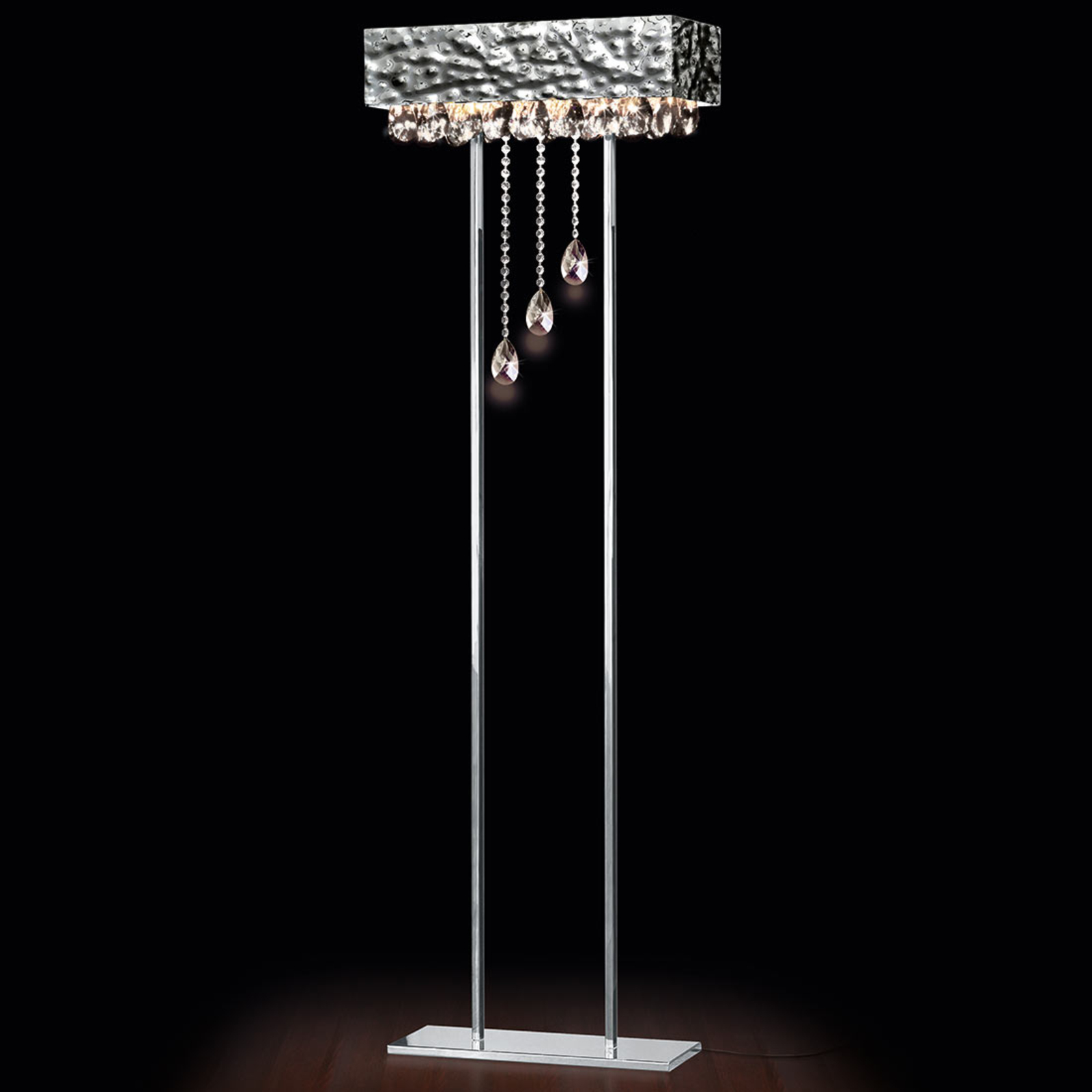 PATRIZIA VOLPATO Brilliant MAGMA floor lamp, crystal elements, for Living / Dining Room, metal, crystal glass, G9, 75 W, energy efficiency: A++, L: 57 cm, W: 26 cm, H: 174 cm