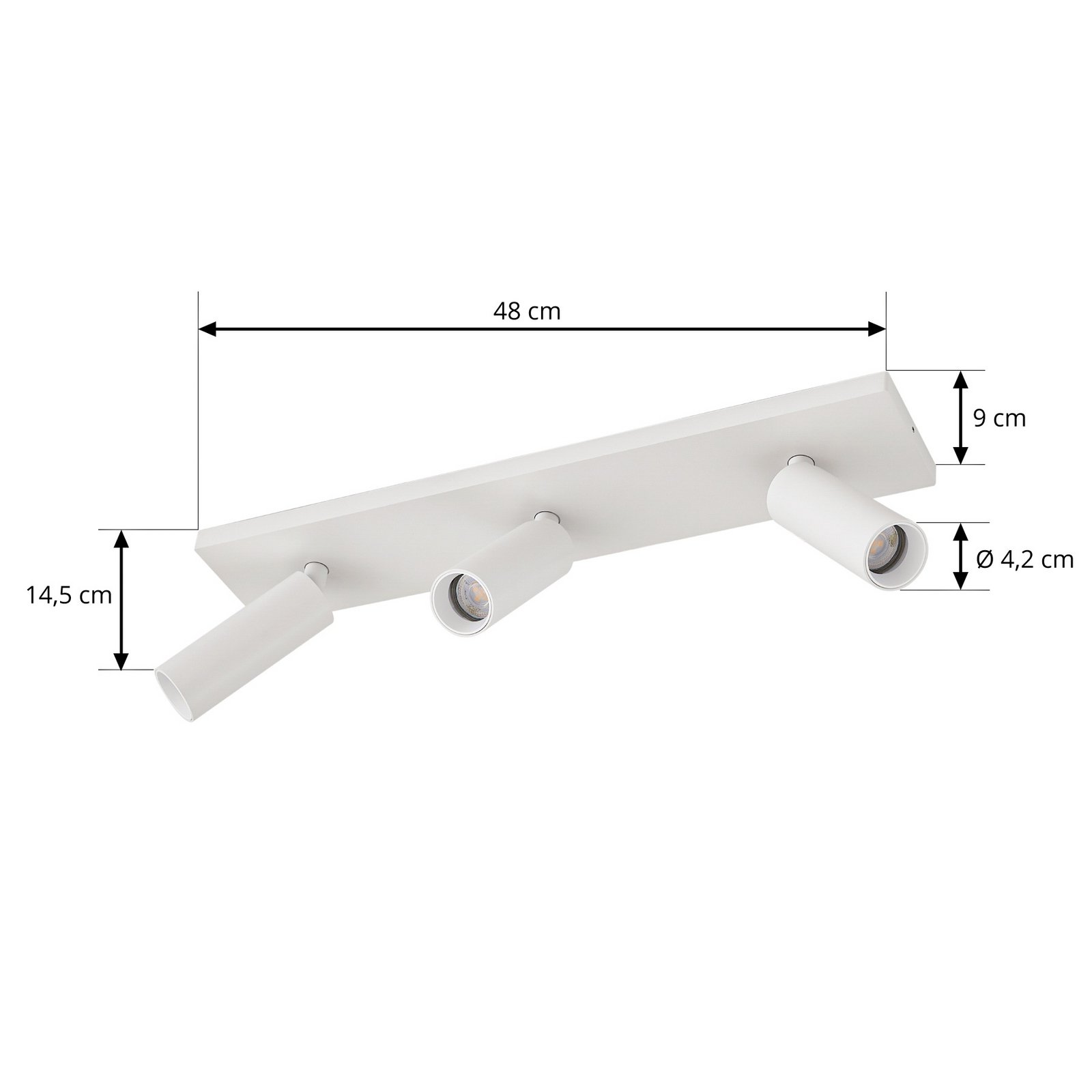 Arcchio Faretto da soffitto Brinja Slim, bianco, a 3 luci, GU10 MR11
