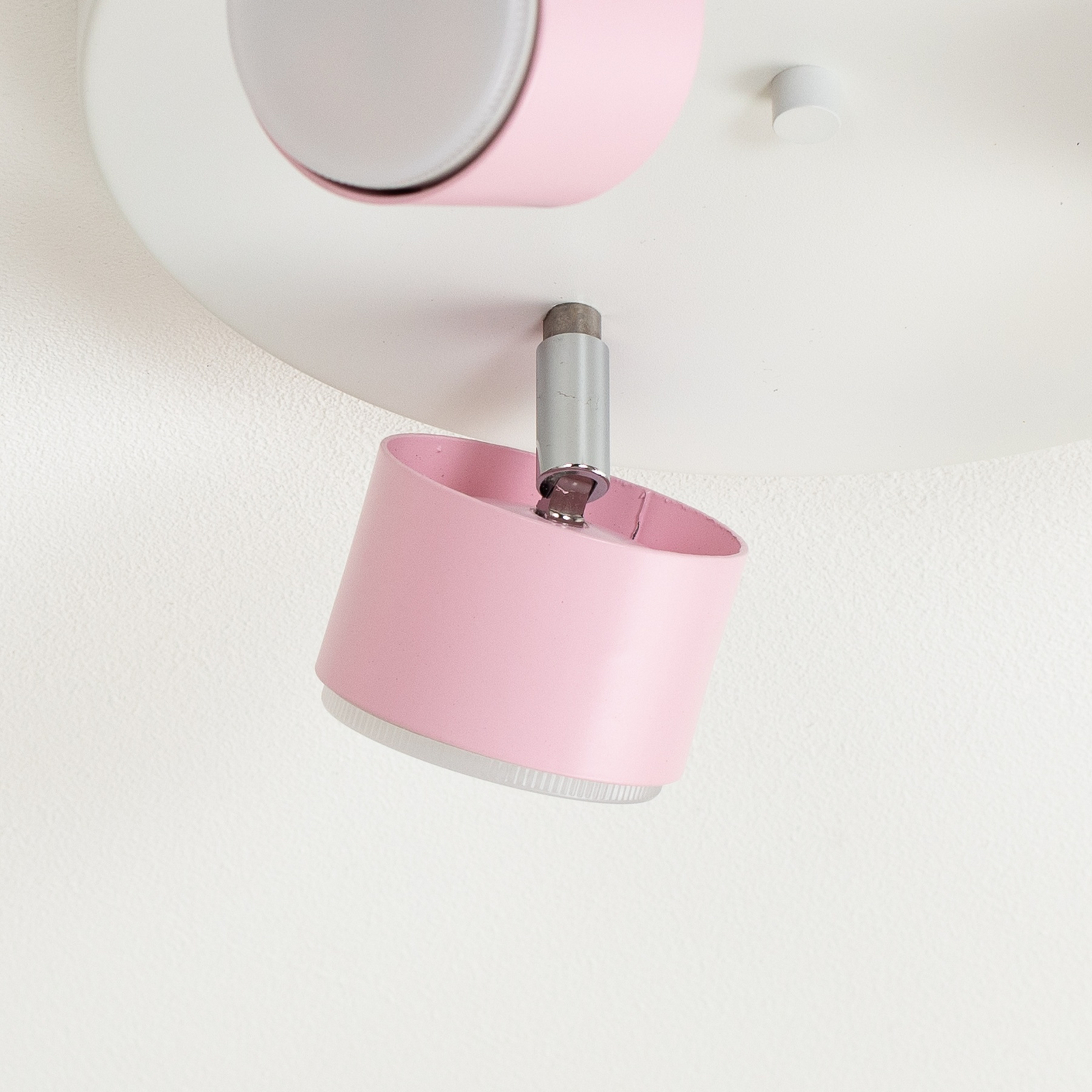 Faretto da soffitto Cloudy 3 luci rotondo rosa