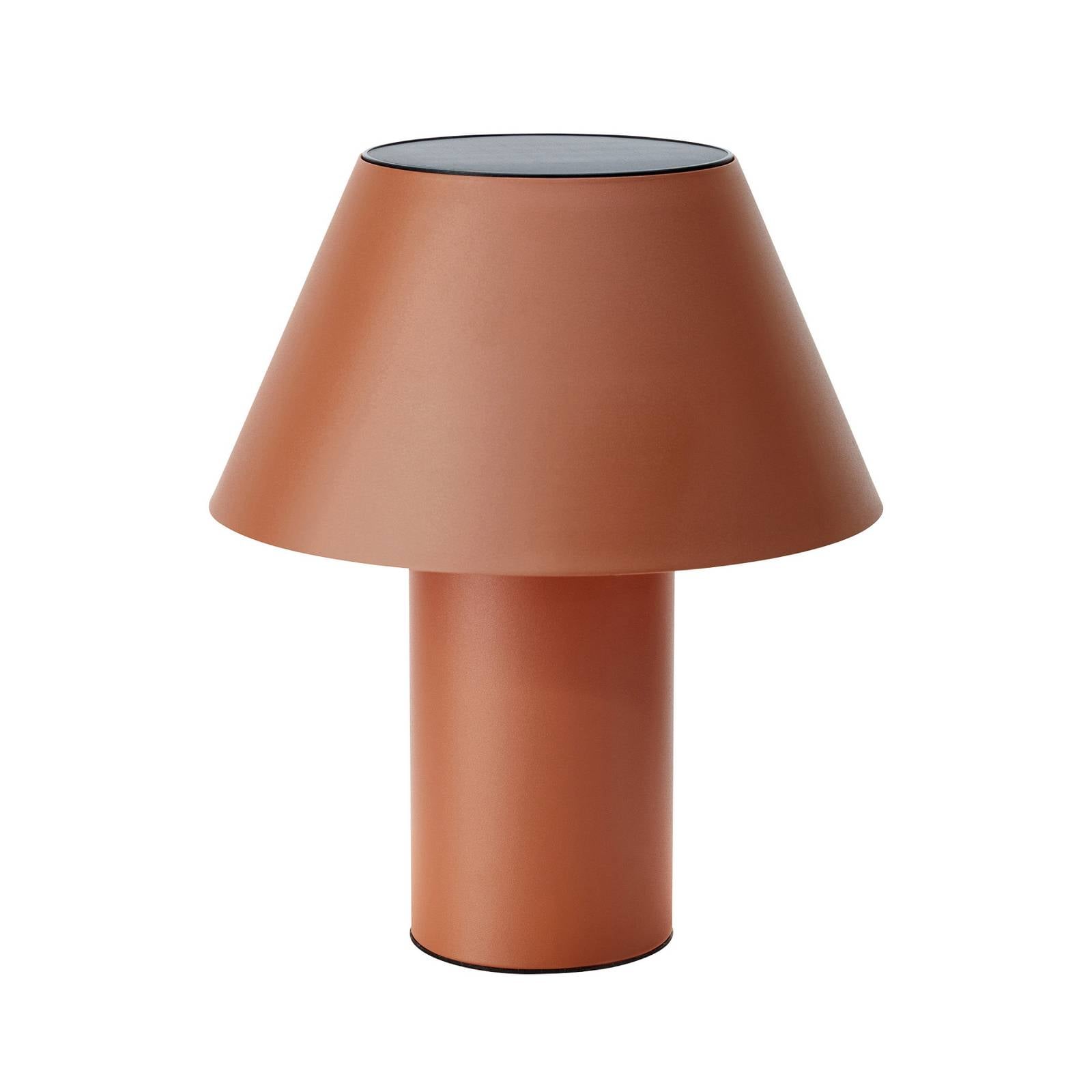 Markslöjd Lampe de table LED solaire Vivo, marron, IP44, hauteur 30 cm, à intensité