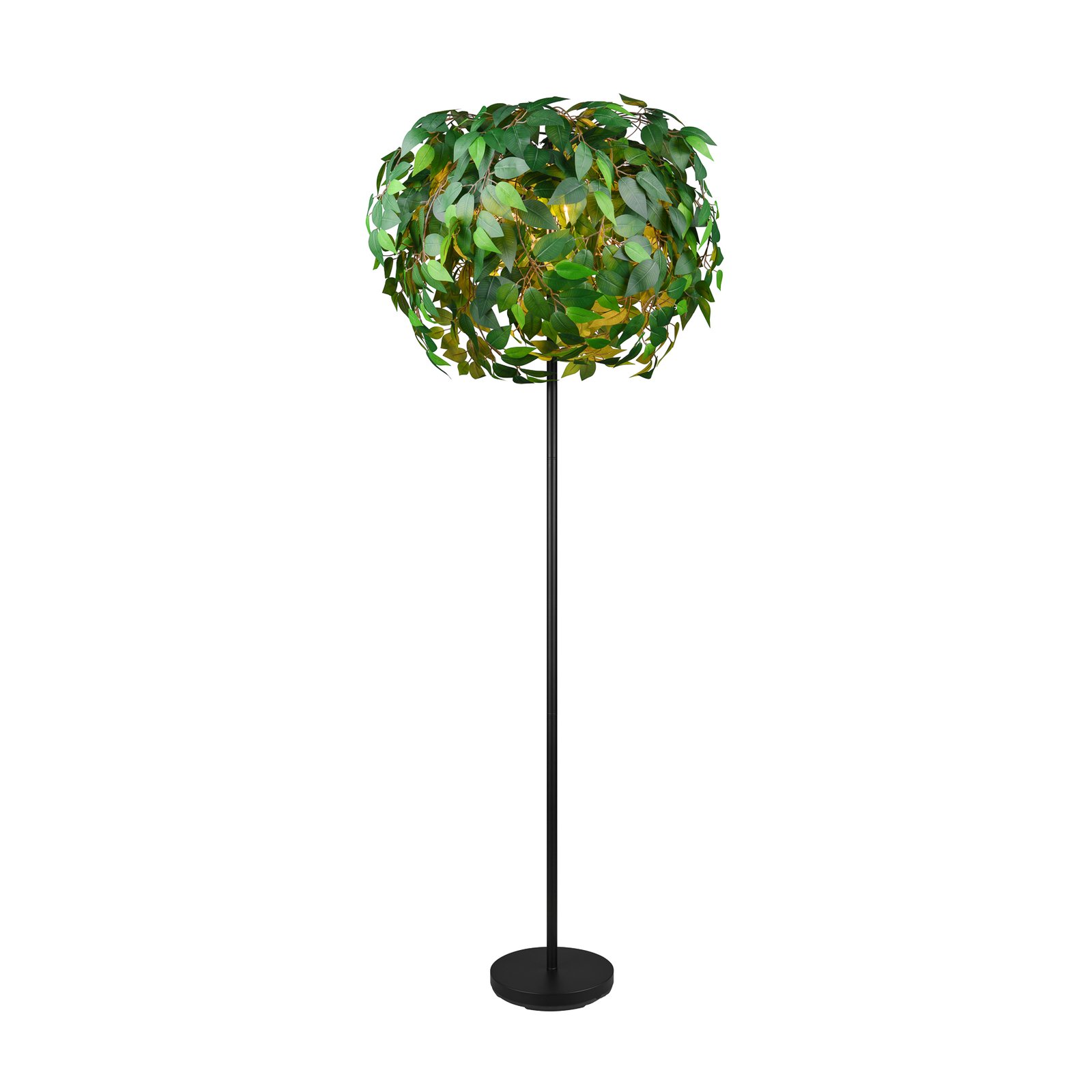 Stojací lampa Leavy, černá/zelená, výška 180 cm, 3 plameny