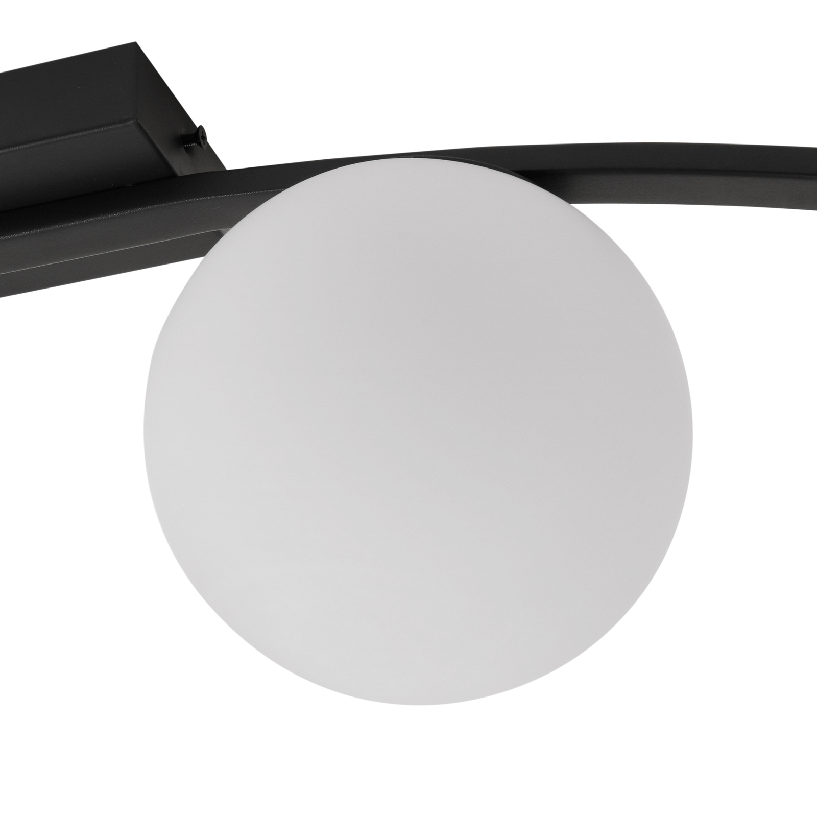 Stropné svietidlo Lucande Kulka, 3-svetelné, čierne, sklo, G9