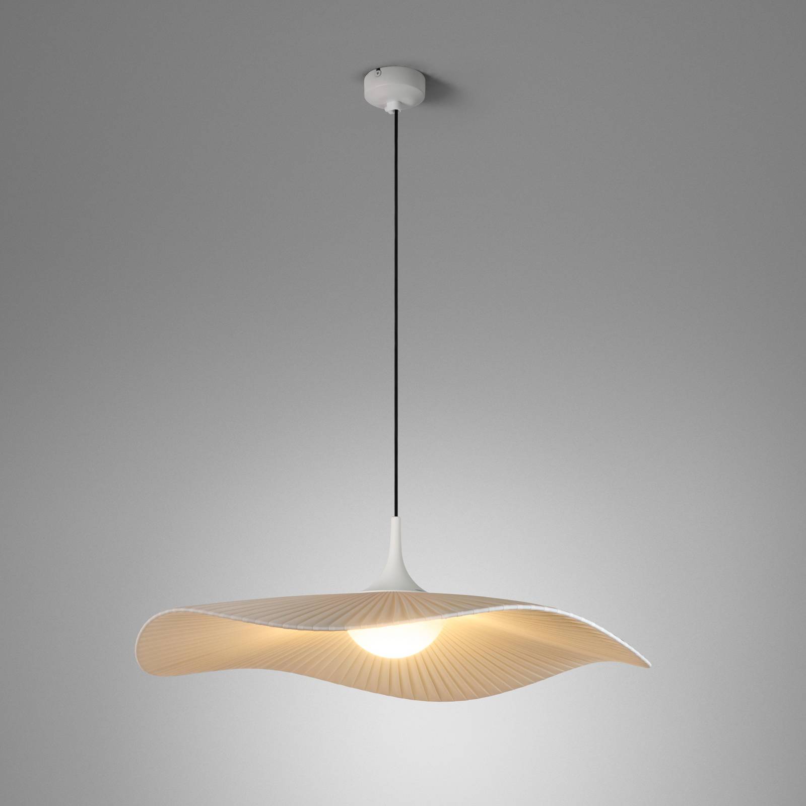 Bover LED hanglamp Mediterrània, crème, Ø 52 cm, dimbaar