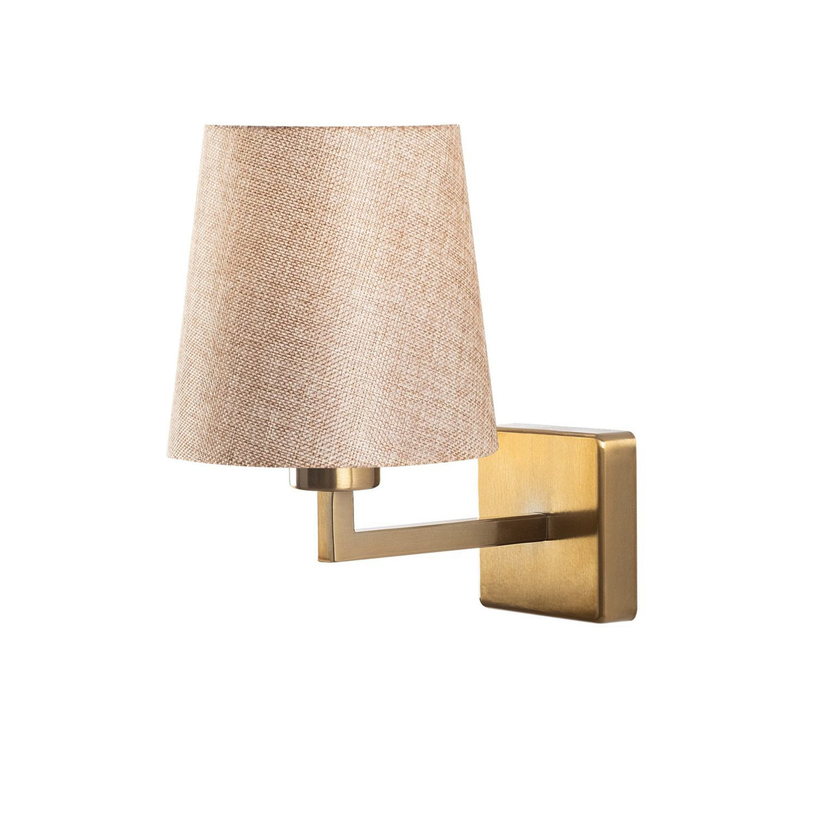 Wandleuchte Profil, gold/creme, Metall/Stoff, Höhe 30 cm