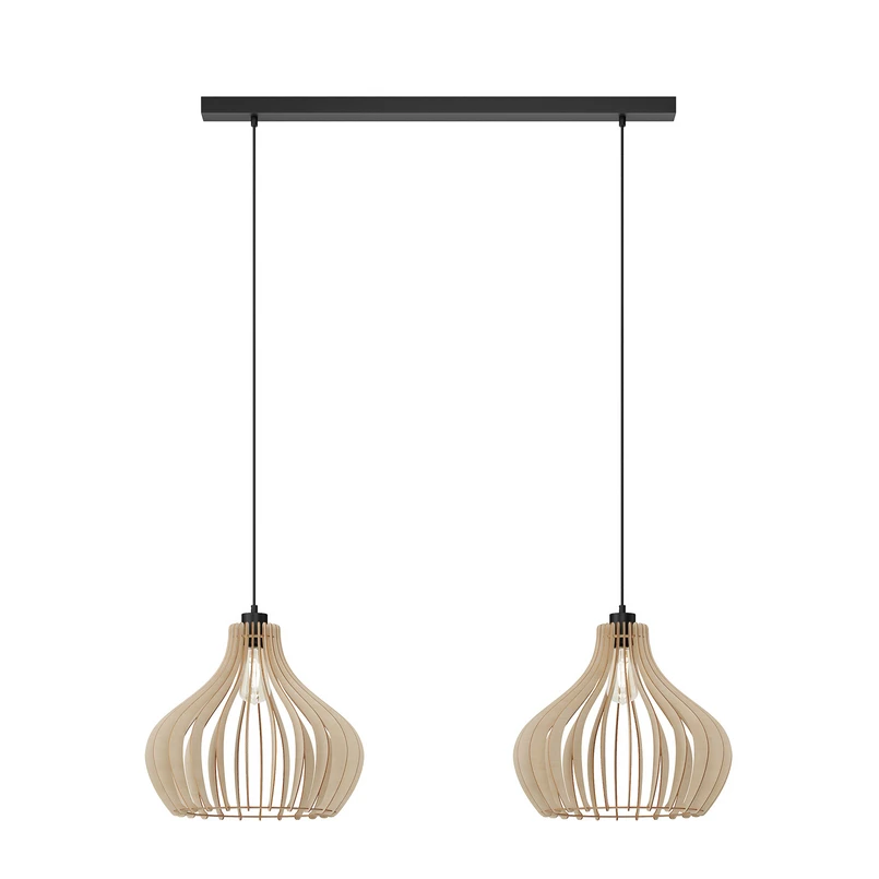 Envostar - Faje 2 Pendelleuchte Black/Wood
