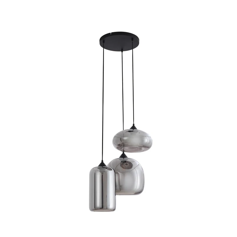 Lindby - Marla 3 Cluster Pendant Smoke Grey