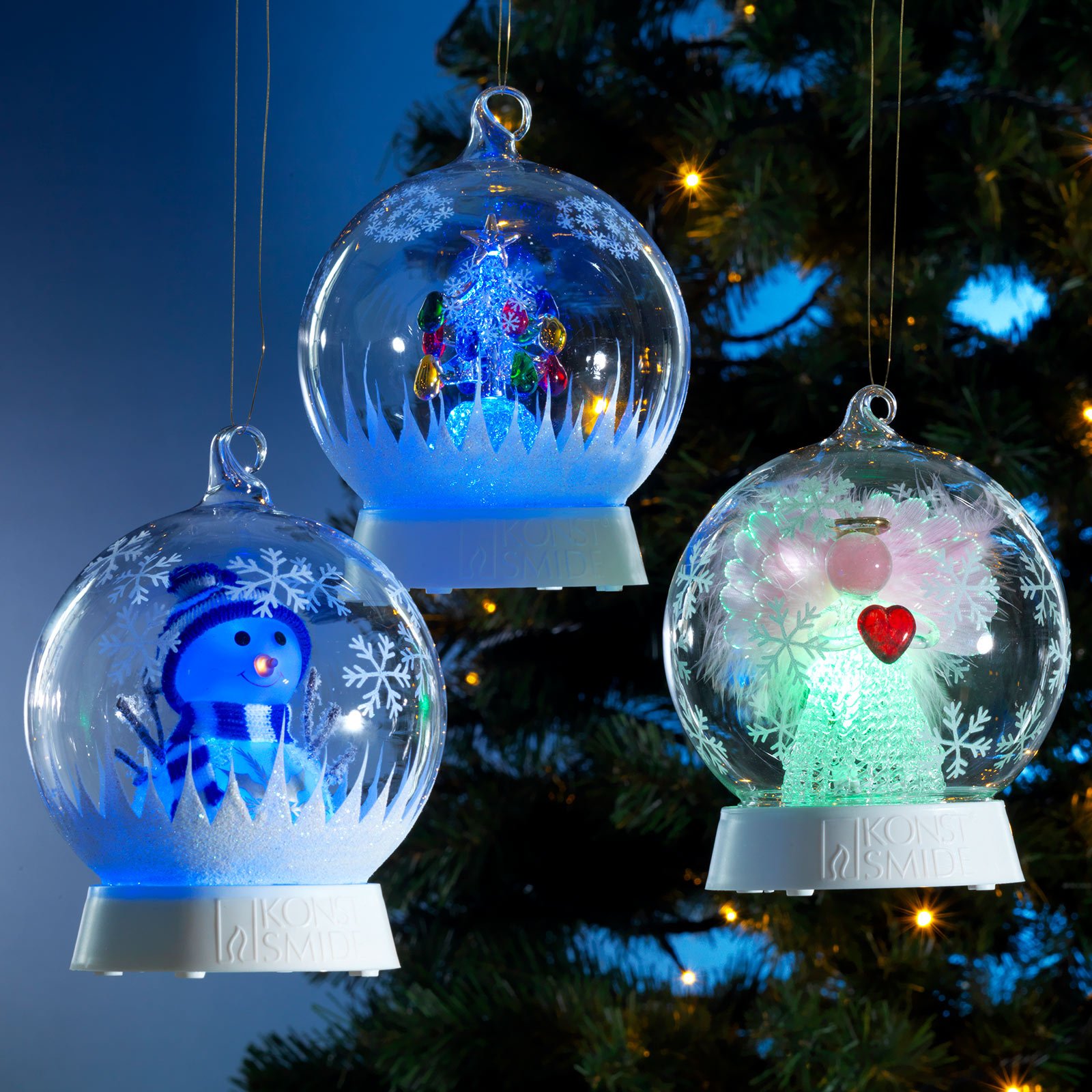 LED dekoratívne svetlo sklenená guľa, snehuliak