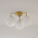 Lampa sufitowa Bellagio marki By Rydéns, mosiądz/biały, 3-punktowa, szkło
