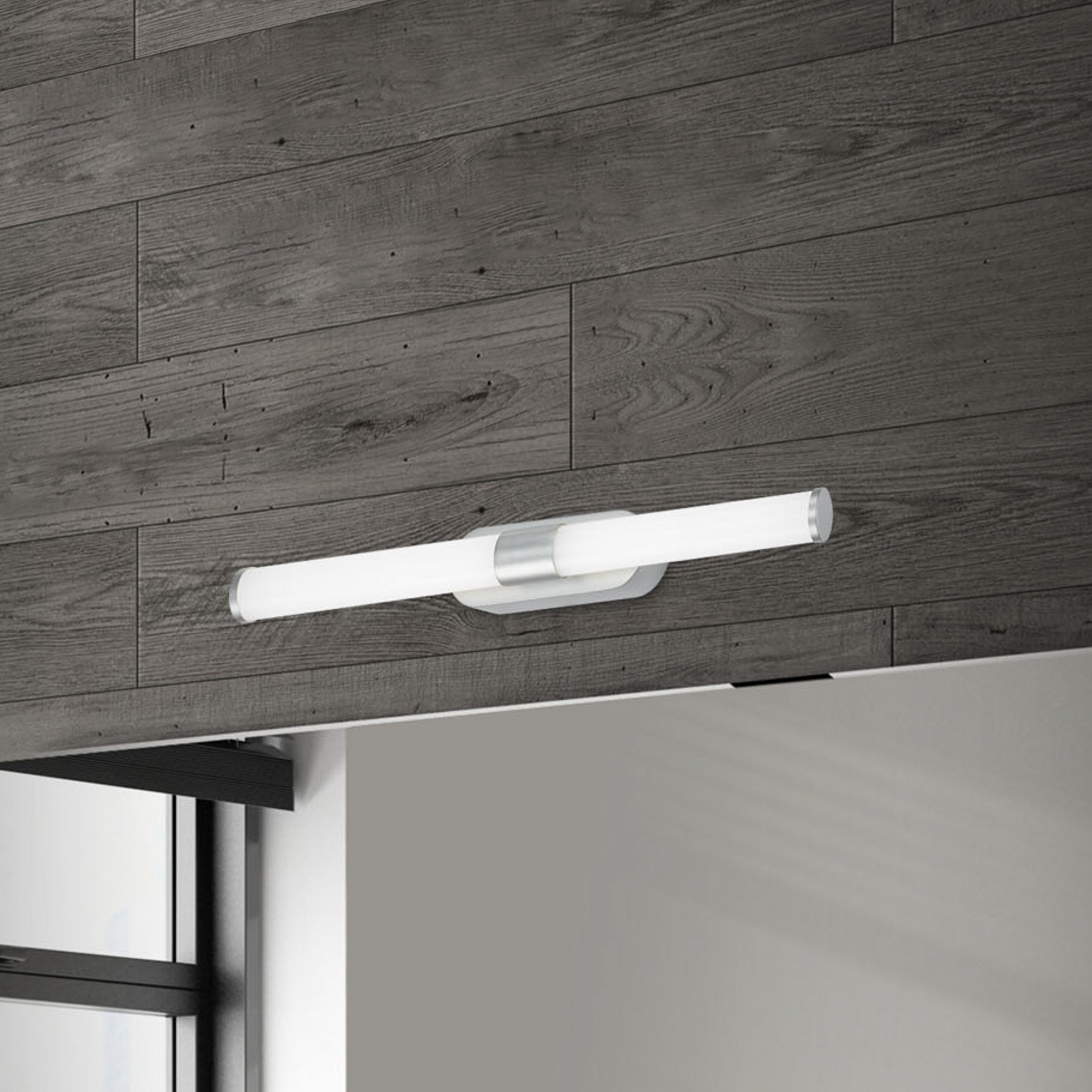 Applique LED Runt IP44 direct 4 000 K chromé mat