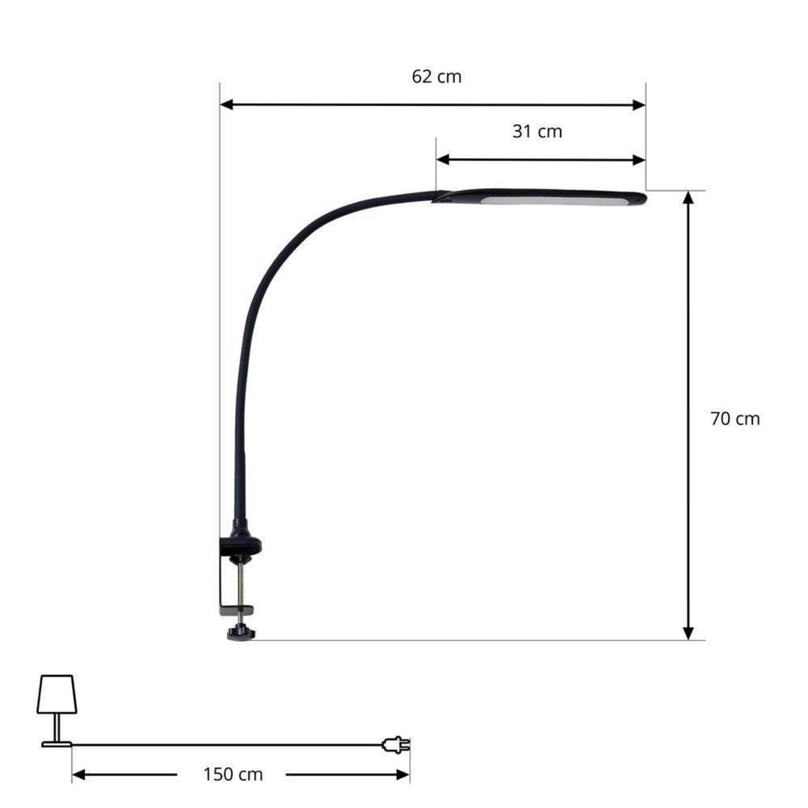 Nilay LED Lámpara de Pinza CCT Negro - Lindby