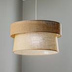Hanglamp Etnic, dubbele kap, bruine Jute