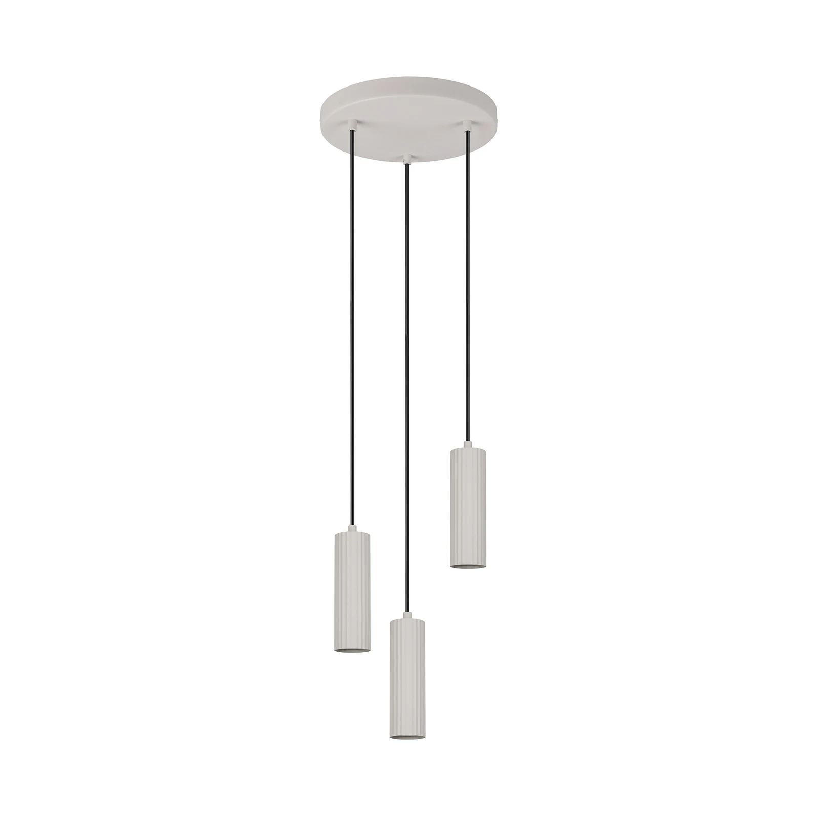 Rippvalgustid Soka, helehall, Ø 28 cm, metall, 3-osaline.