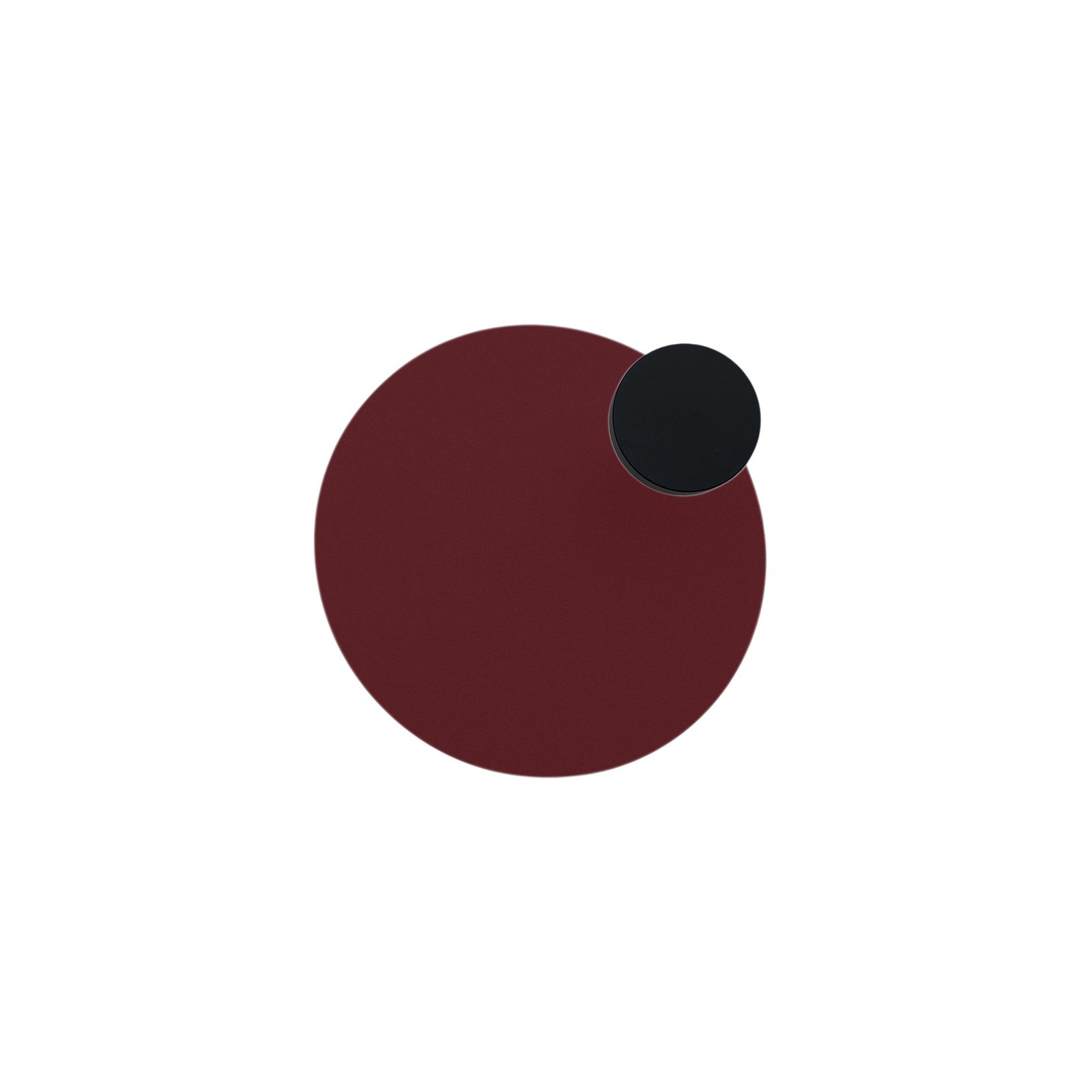Knikerboker LED wall lamp Pois, dark red, Ø 25 cm, dimmable