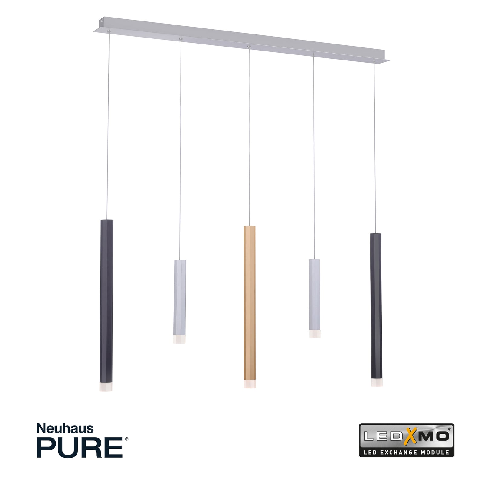 Gemin LED-Pendelleuchte, bunt, 5-flammig - PURE Gemin LED-Pendelleuchte, bunt, 5-flammig - PURE