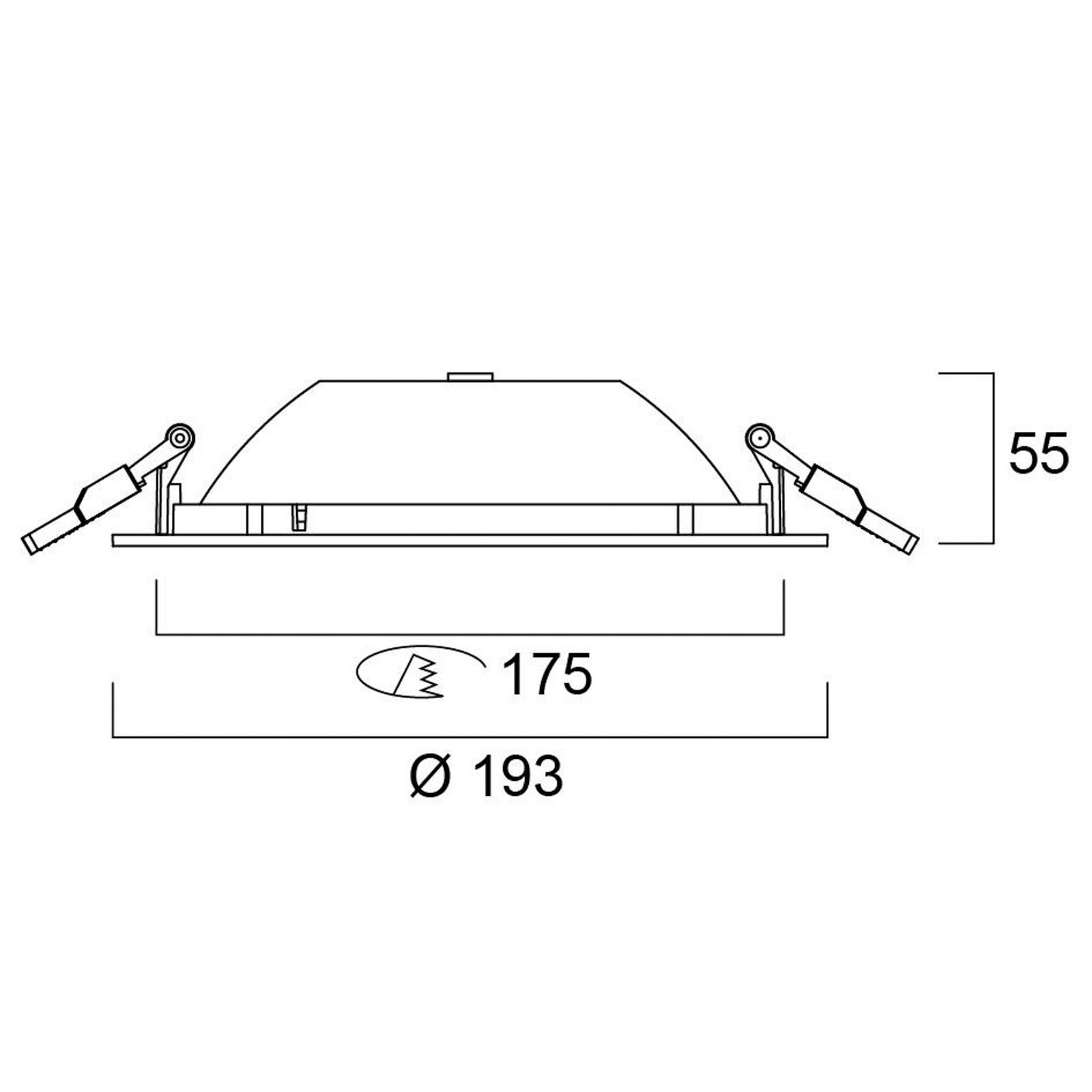 Sylvania LED inbouwlamp Start, IP54, wit, 830, Ø 17,5 cm