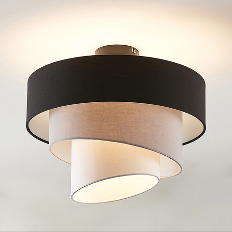 Lindby Coria lámpara de techo, negro y gris