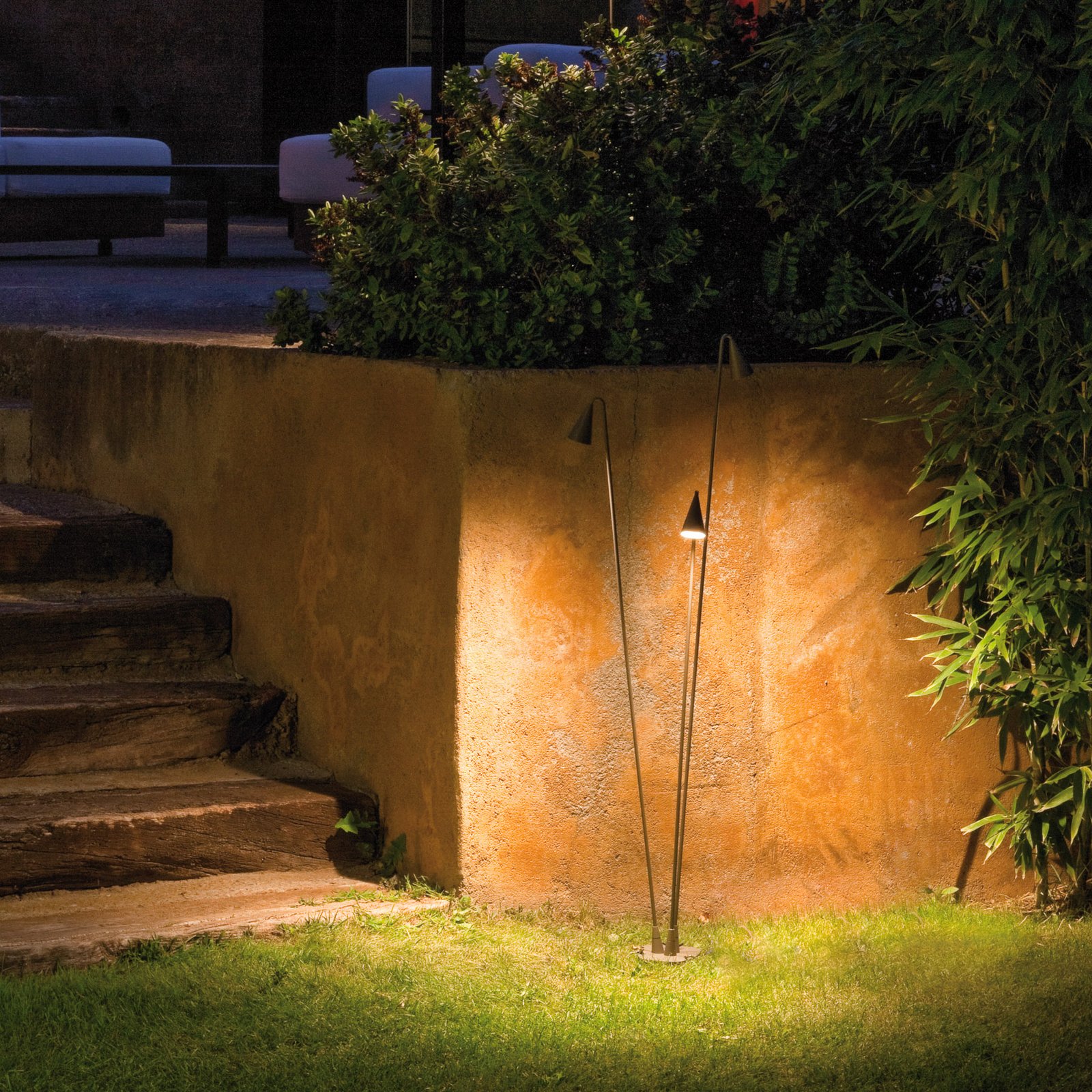 Brisa udendørs LED-gulvlampe, 5 lyskilder, khaki - Vibia