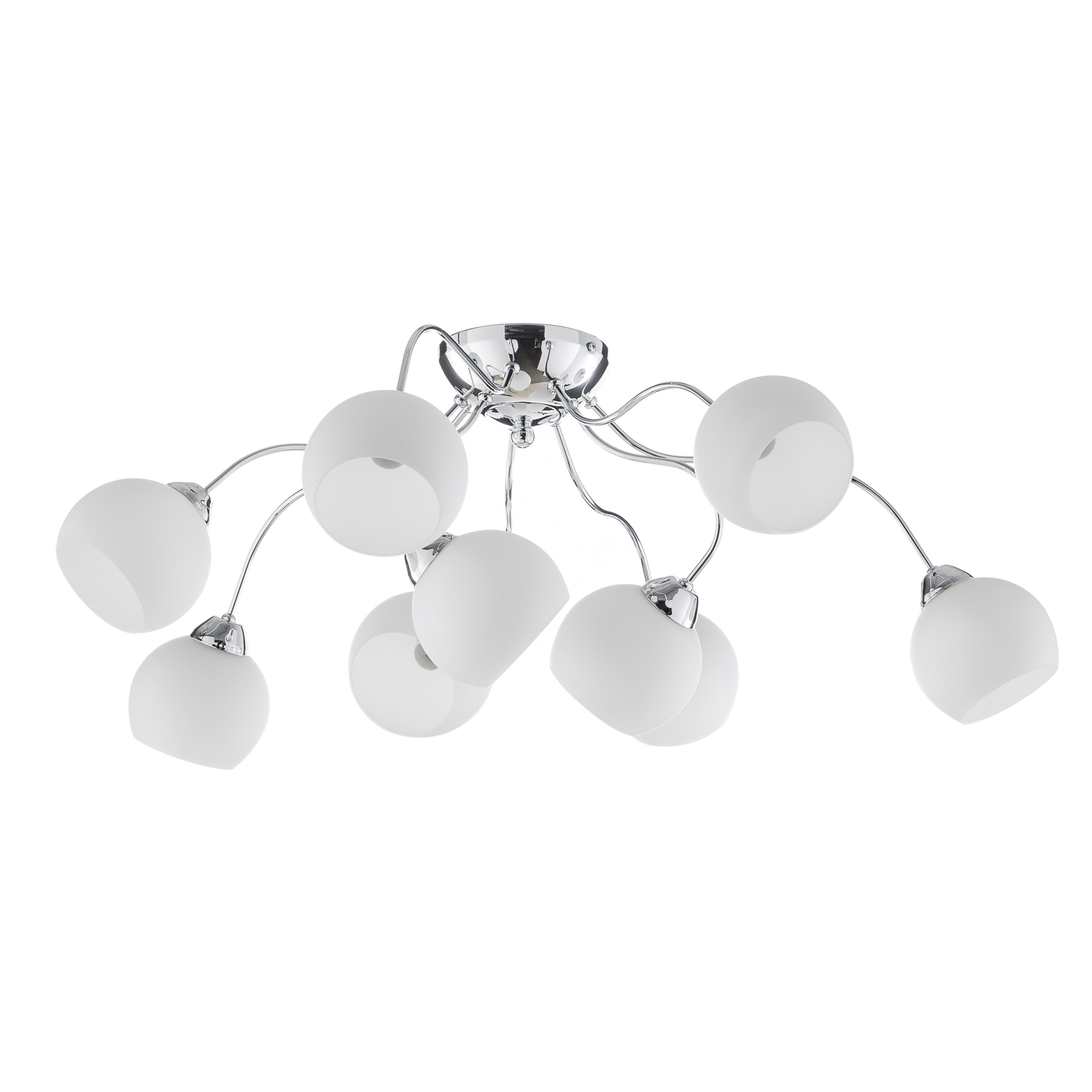 Spider timeless ceiling light, glass lampshades