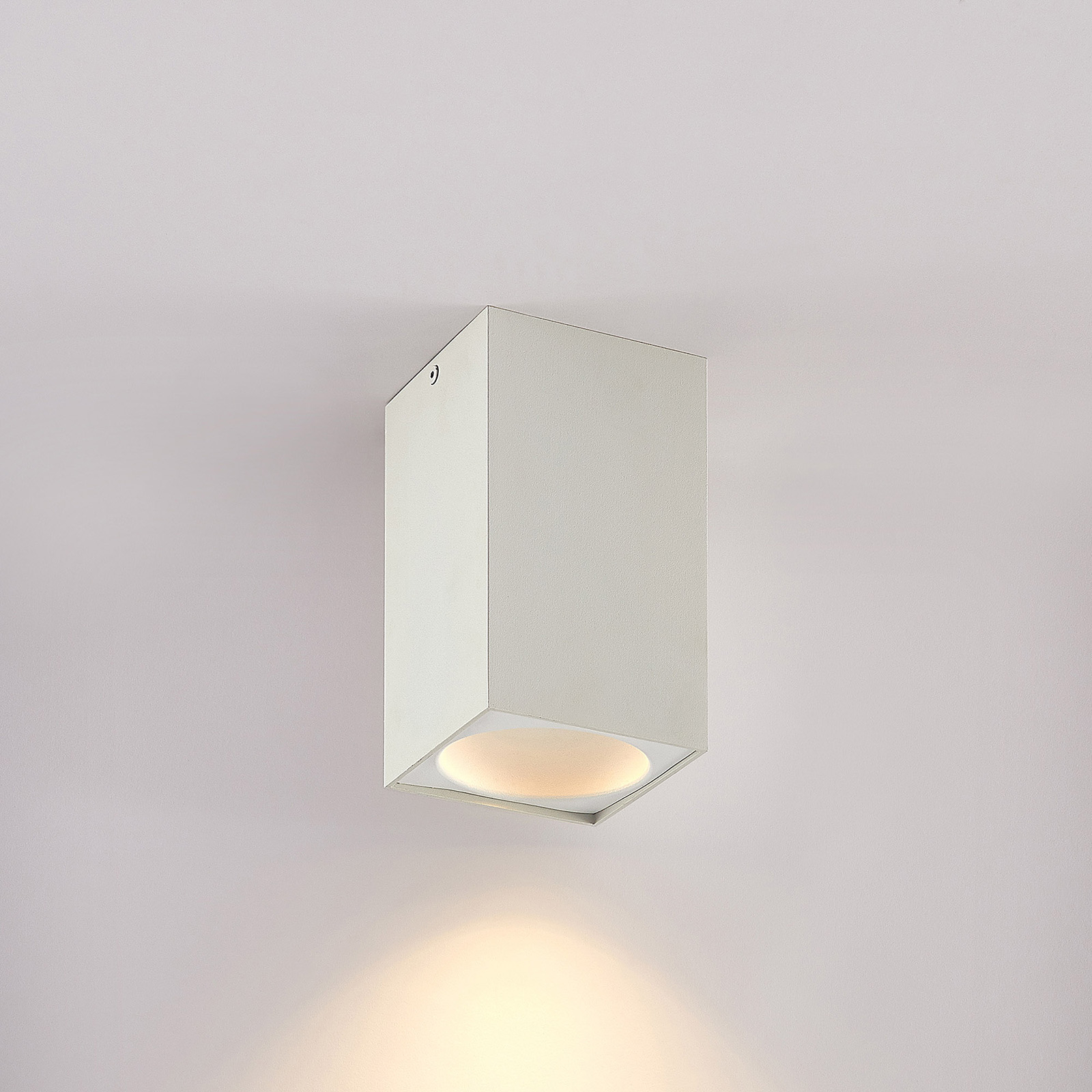 Arcchio Hinka plafondlamp, hoekig, 18 cm, wit