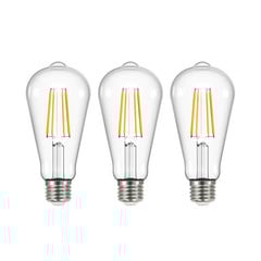 Lampadina a filamento LED trasparente E27 3.8W 3000K 806lm set di 3