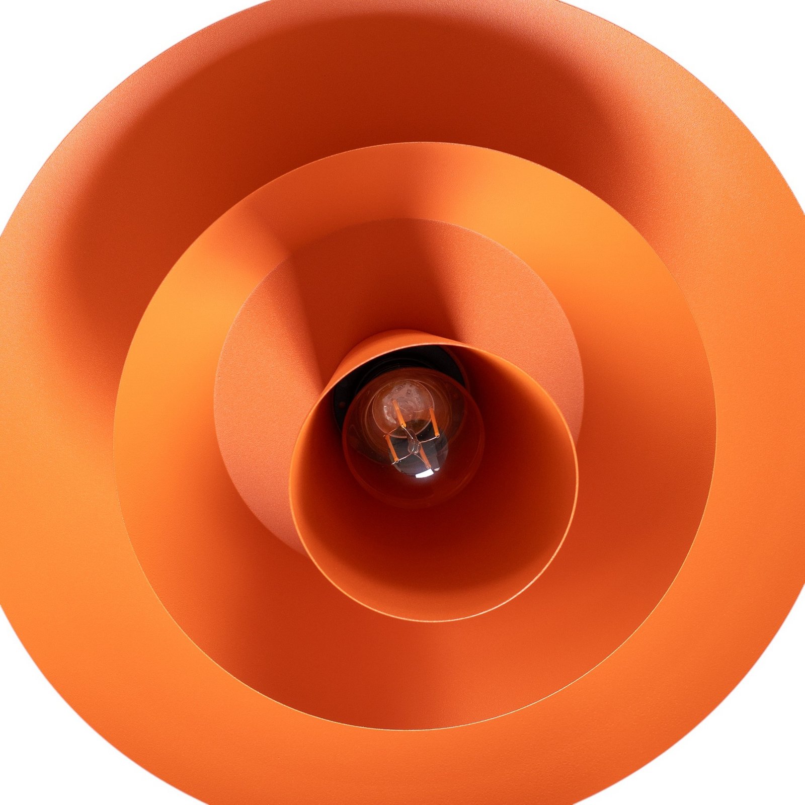 Závesné svietidlo Plato, oranžové, kov, Ø 38 cm, E27