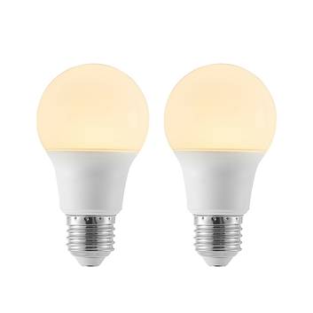 Bombilla LED E27 A60 8W 3.000K opalino, 2 ud