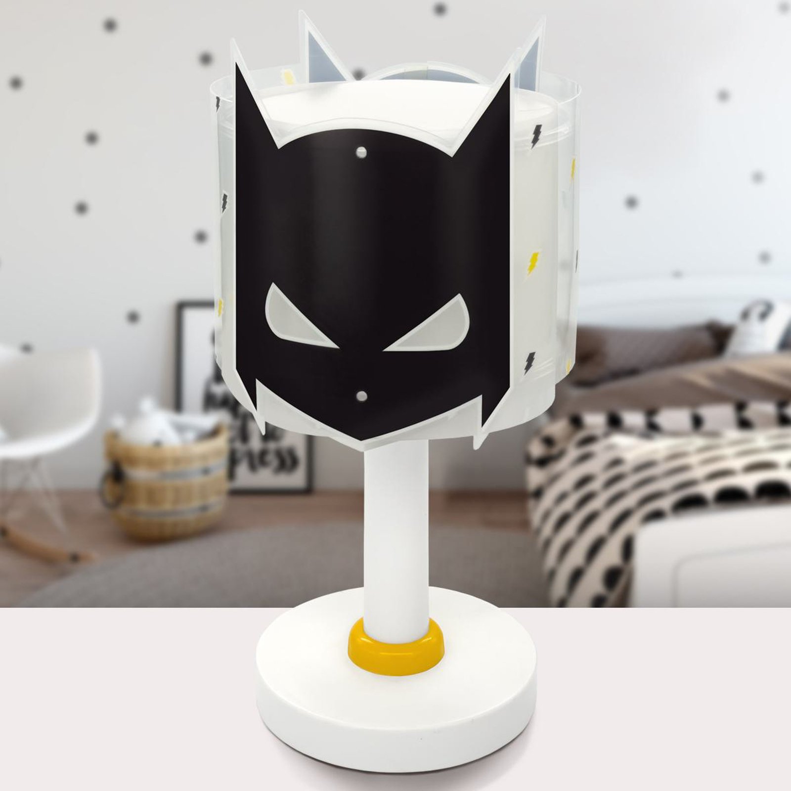 Dalber Dark Hero table lamp, white/black, height 30 cm