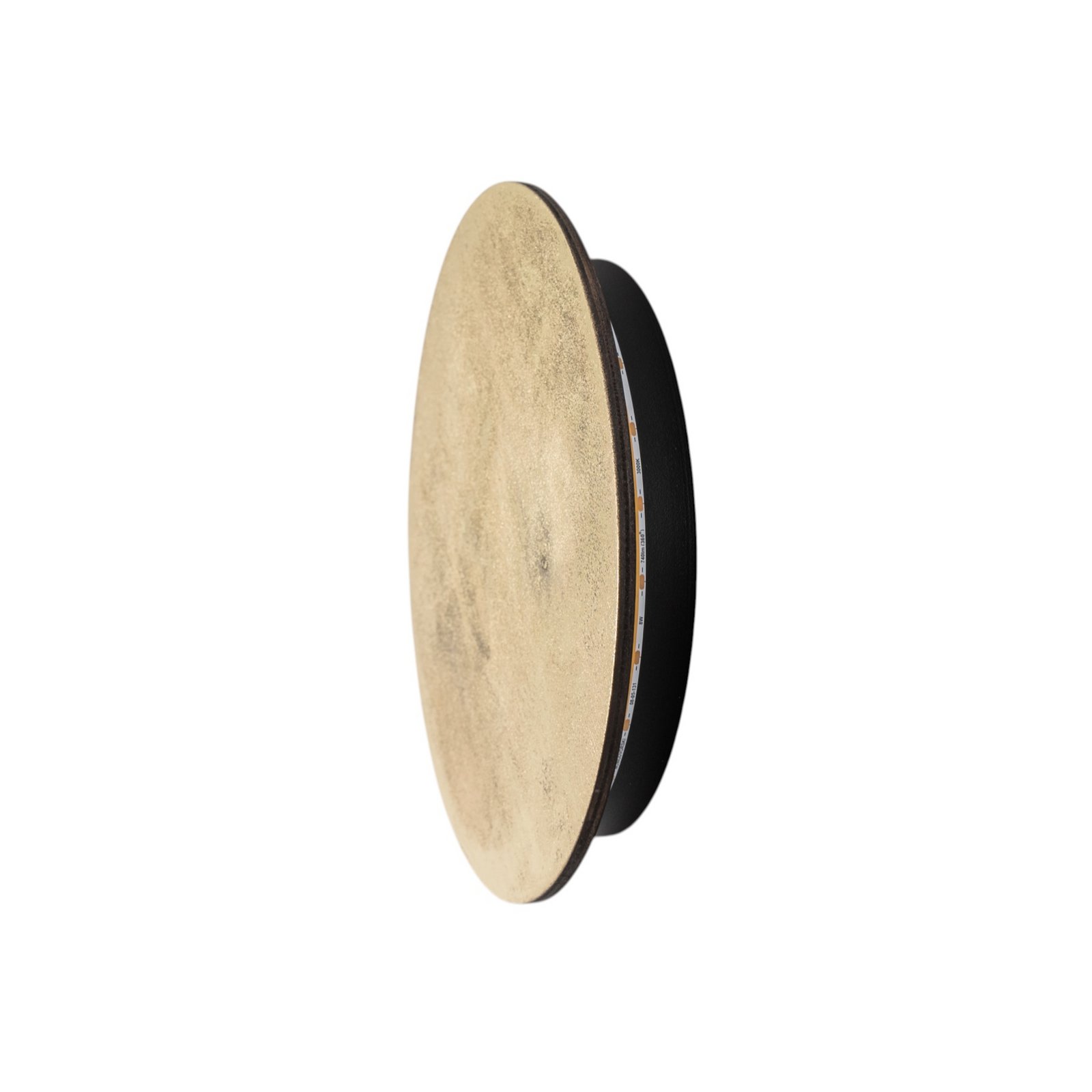 Candeeiro de parede LED Ring M, Ø 25 cm, contraplacado, dourado