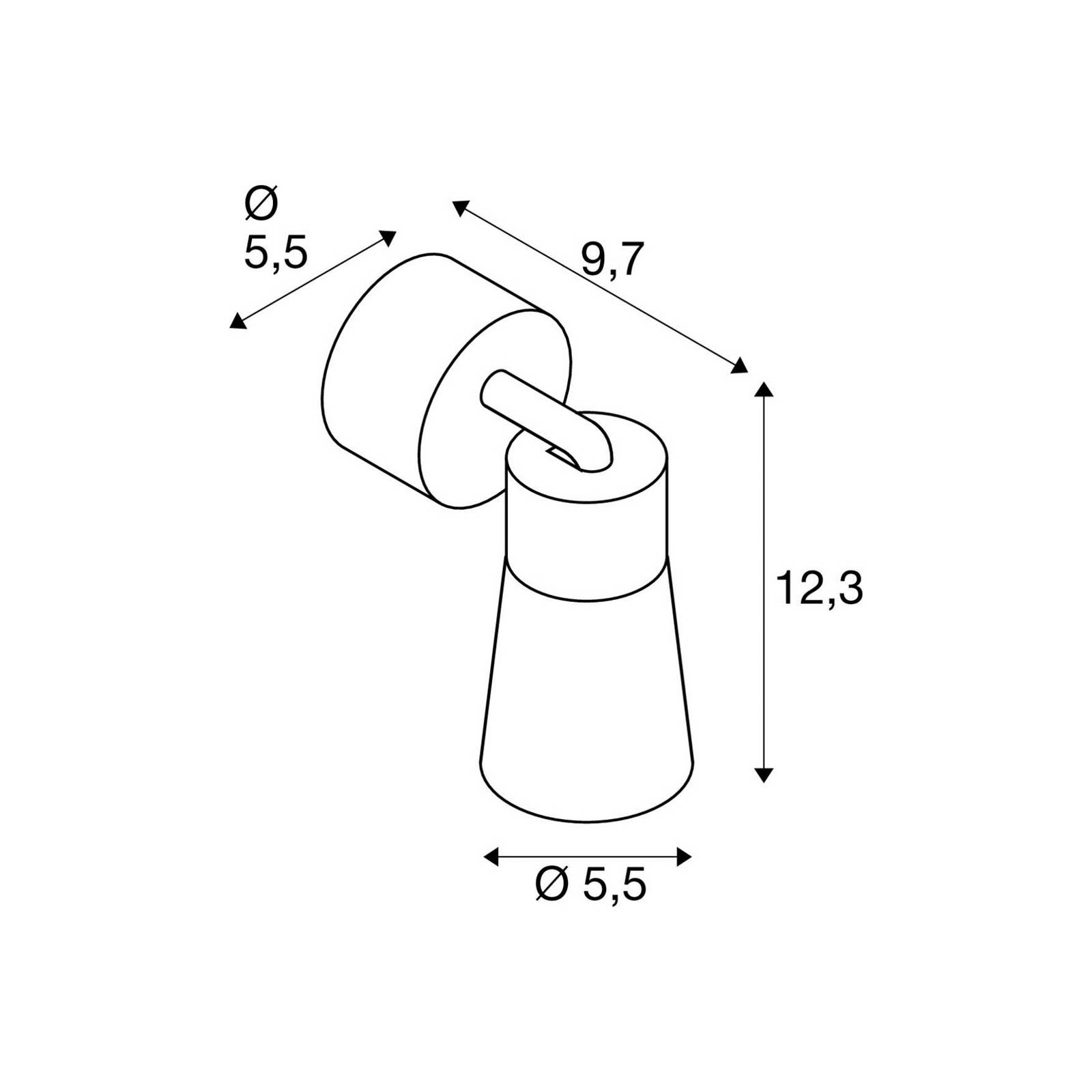 SLV Lampa sufitowa Puri 2.0 Cone, czarna, Ø 5 cm, metal