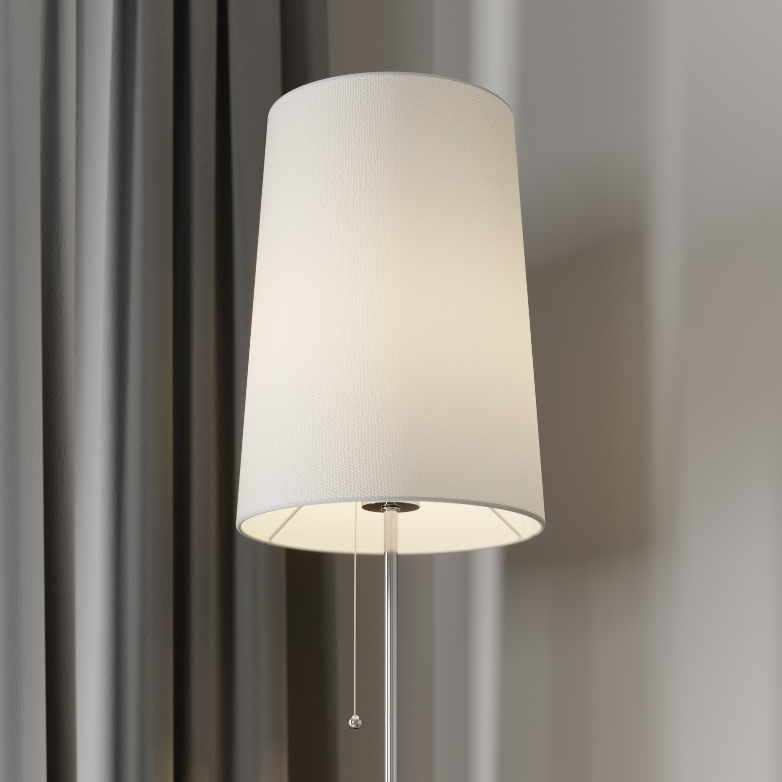 Lucande Pordis Stehlampe, 164 cm, chrom-weiß