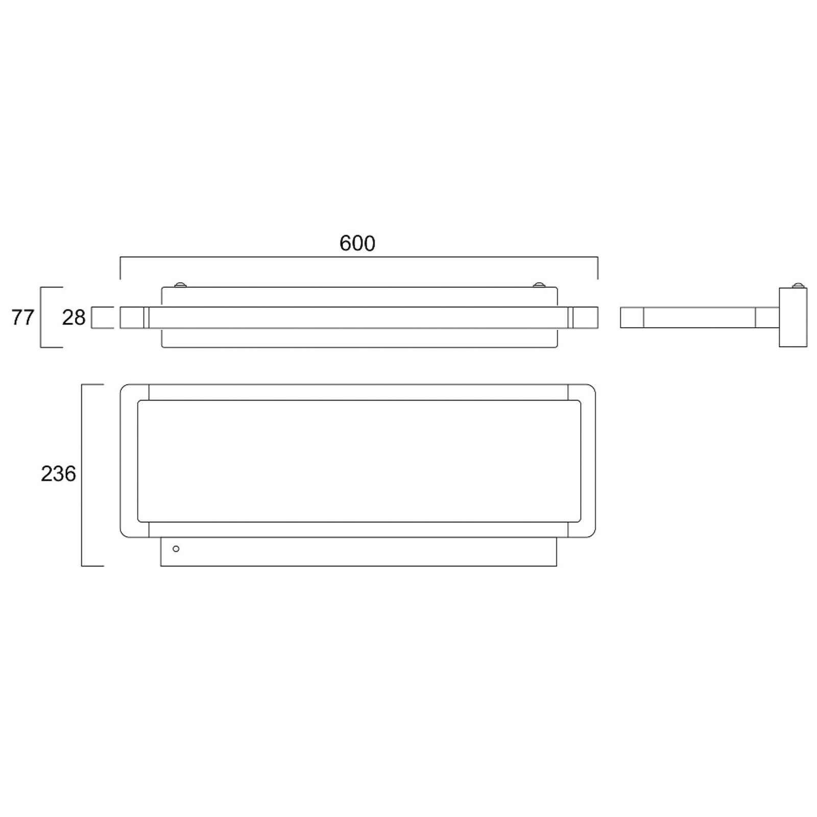 Sylvania LED-væglampe Areum, 60 x 24 cm, hvid, 840