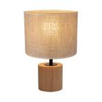 Tidas table lamp, oiled oak, Ø 20 cm, beige