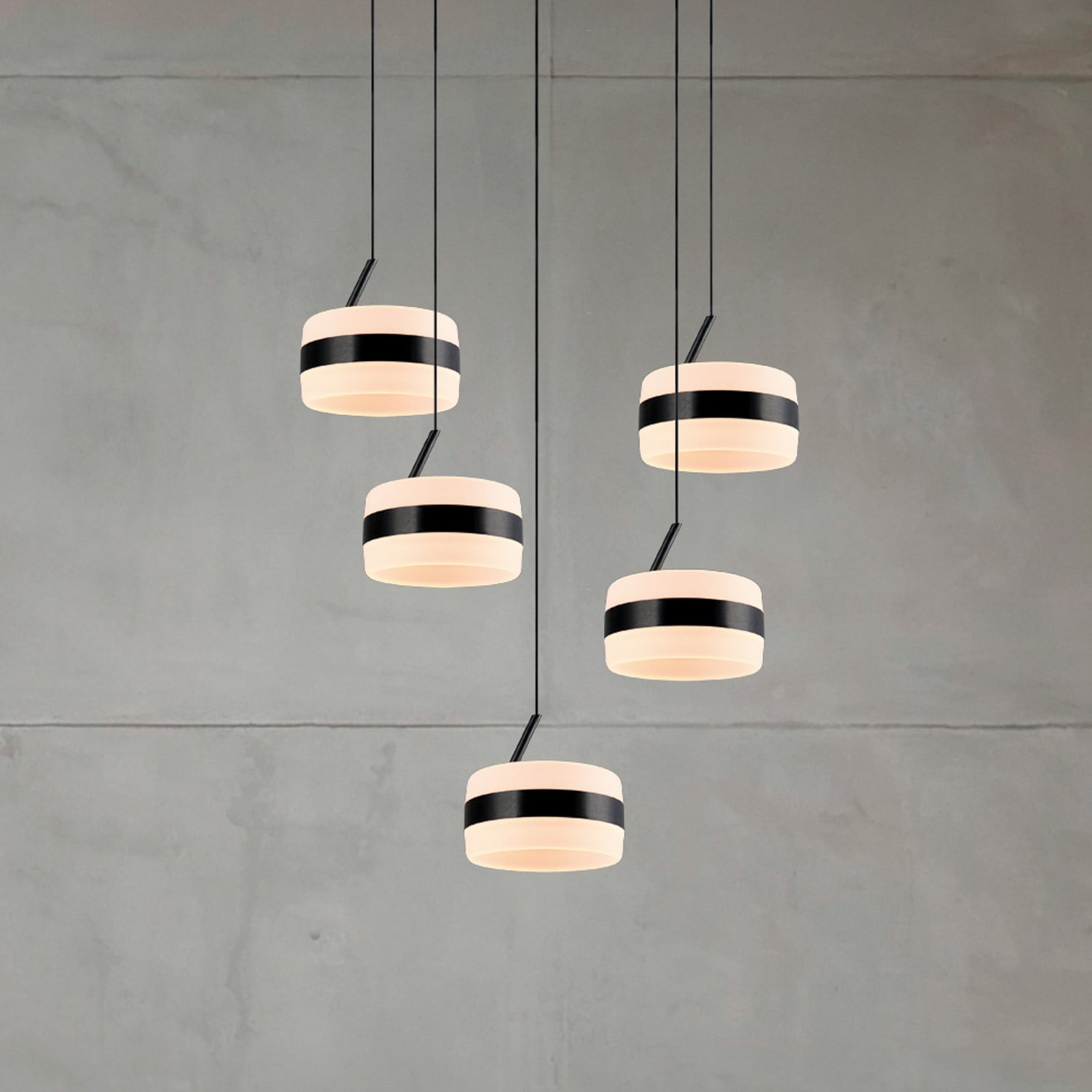 Trio Lighting Lampă suspendată LED Dios negru Ø 45 cm CCT 5 becuri - Camera de zi / sufragerie - Modern - Metal