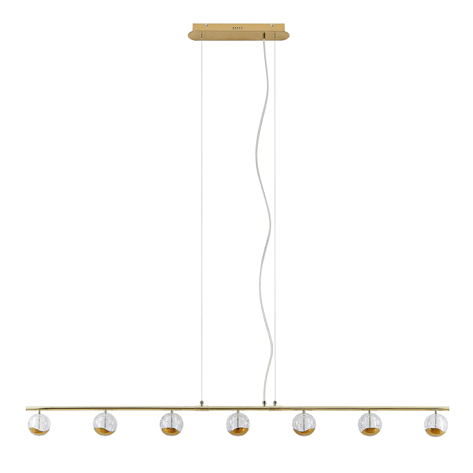 Lucande Kilio LED-hængelampe, 7 lyskilder, guld