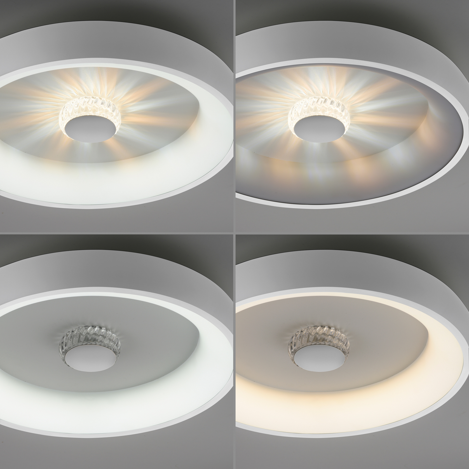 Vertigo LED griestu gaisma, CCT, Ø 46,5 cm, balta