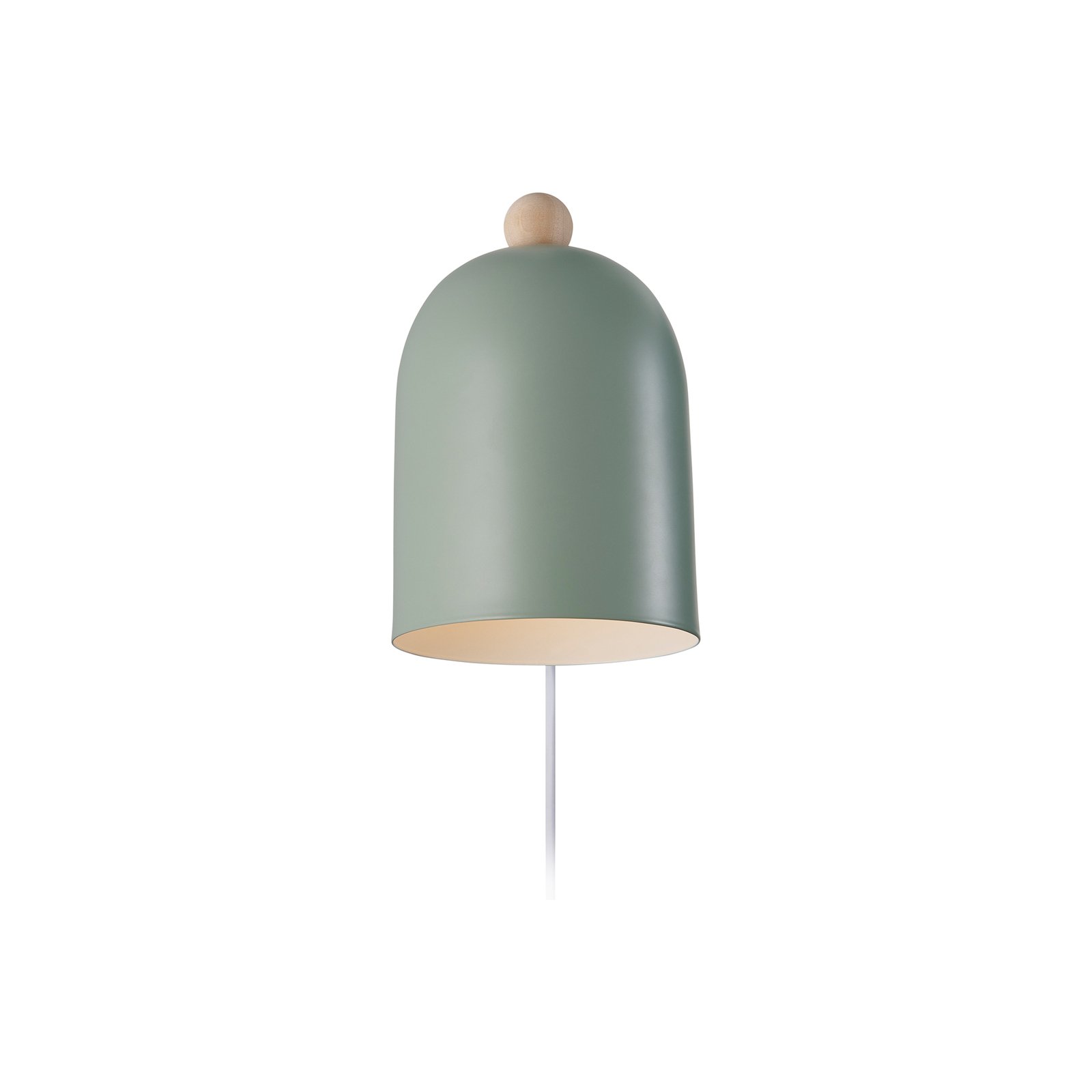 Gaston wandlamp met snoer en stekker, metaal, groen