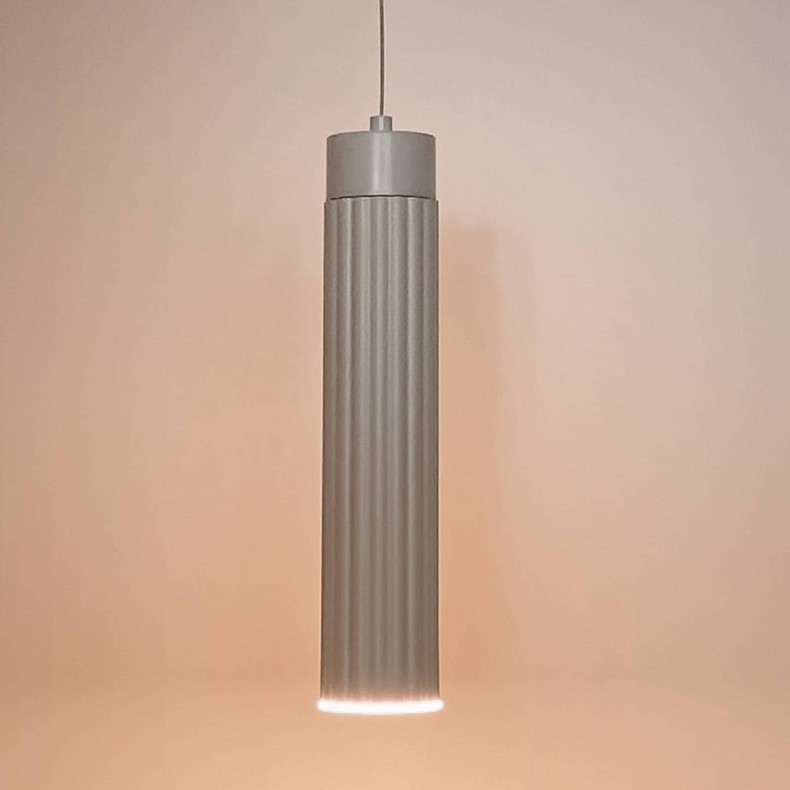 LED-pendellampe med batteri, Hang, hvid, plast, dæmpbar